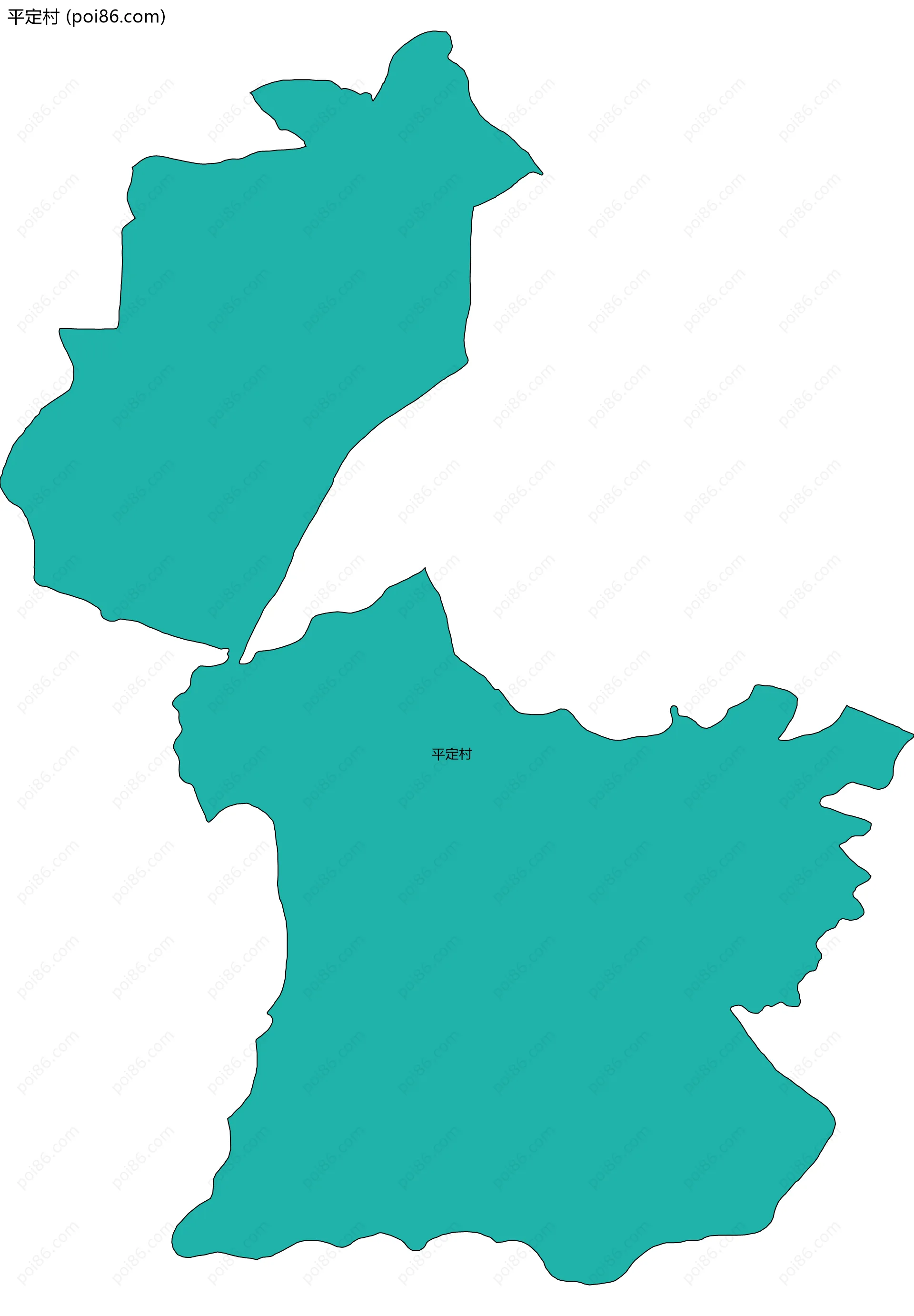 平定村边界地图