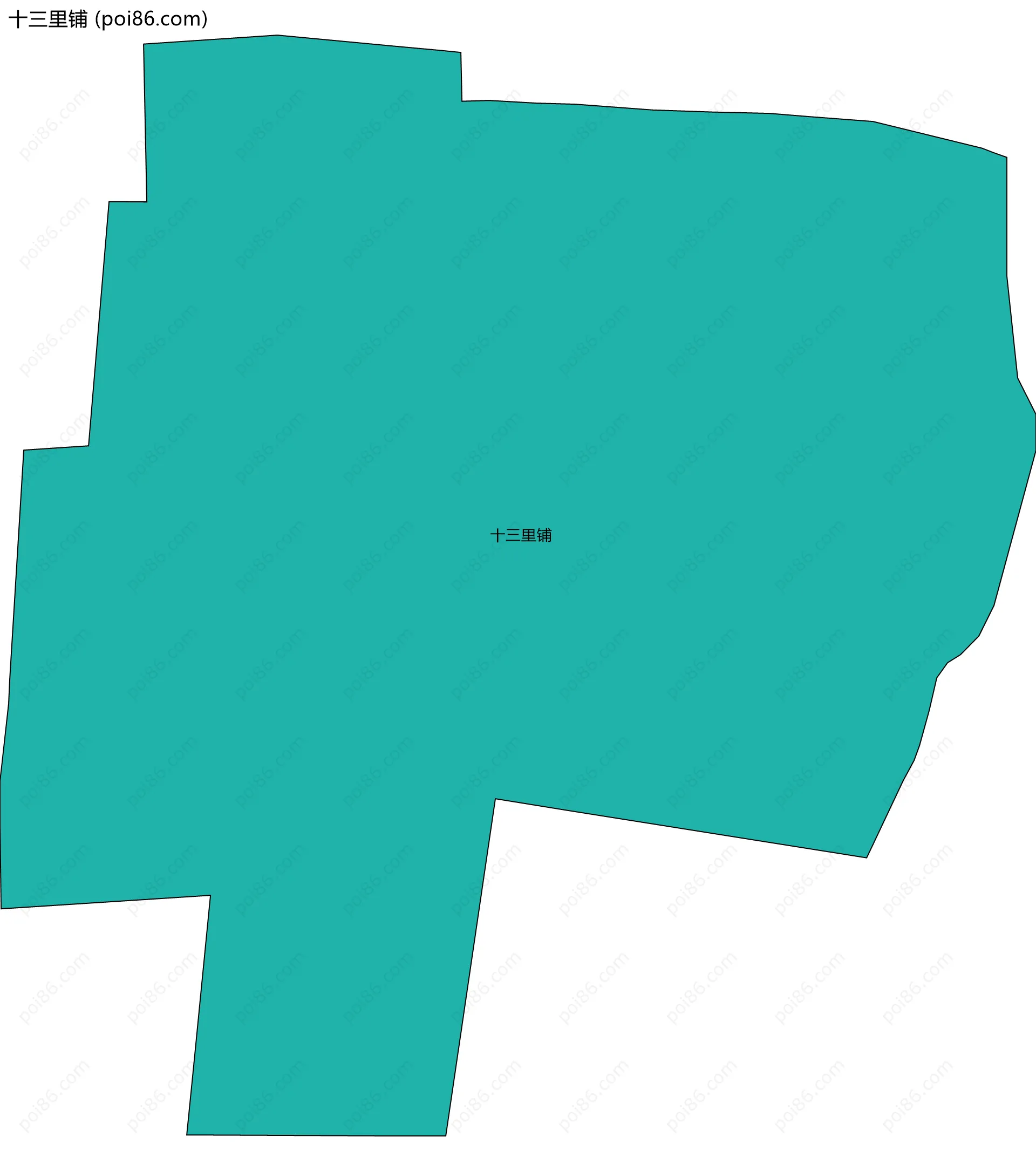 十三里铺边界地图