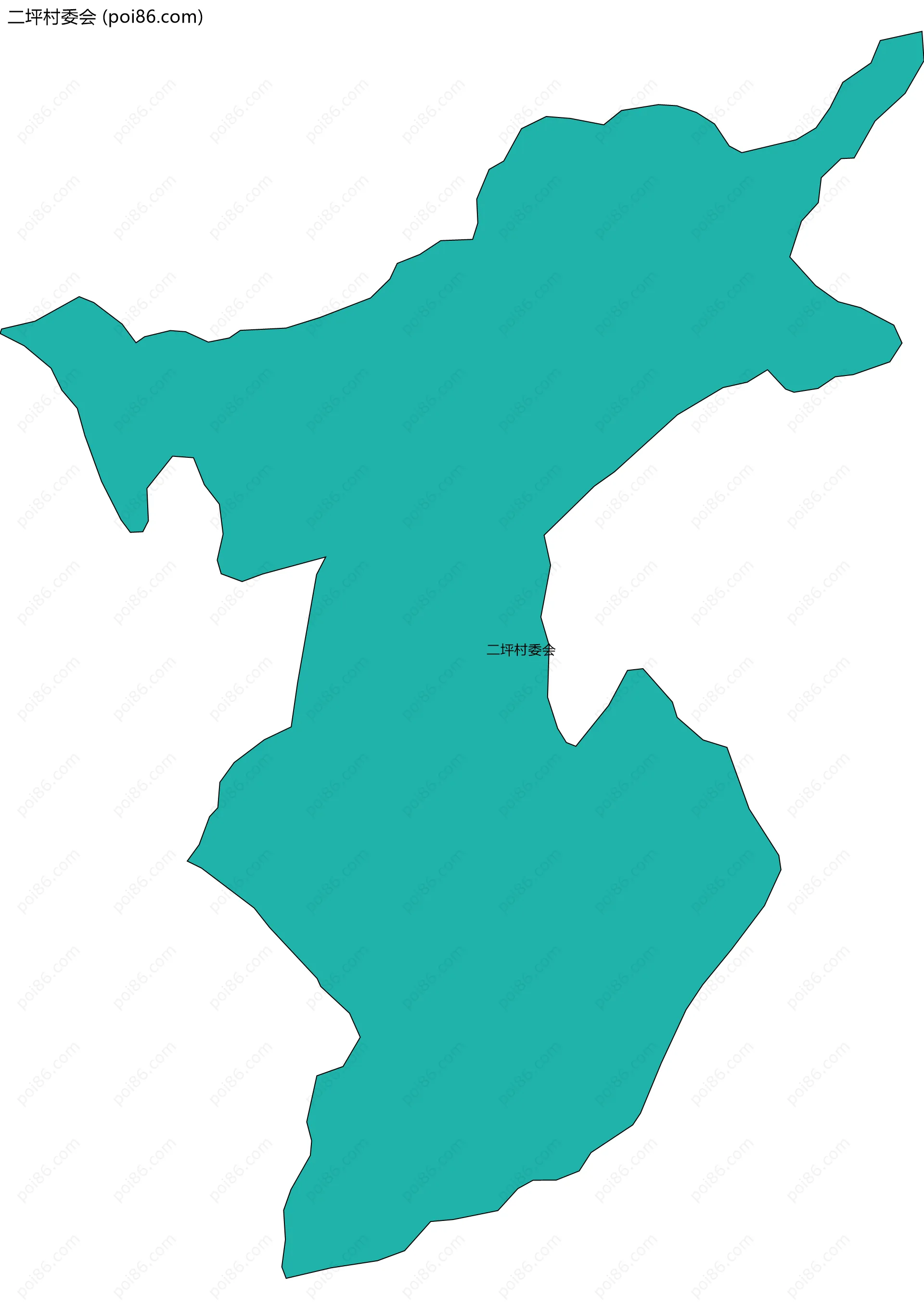 二坪村委会边界地图