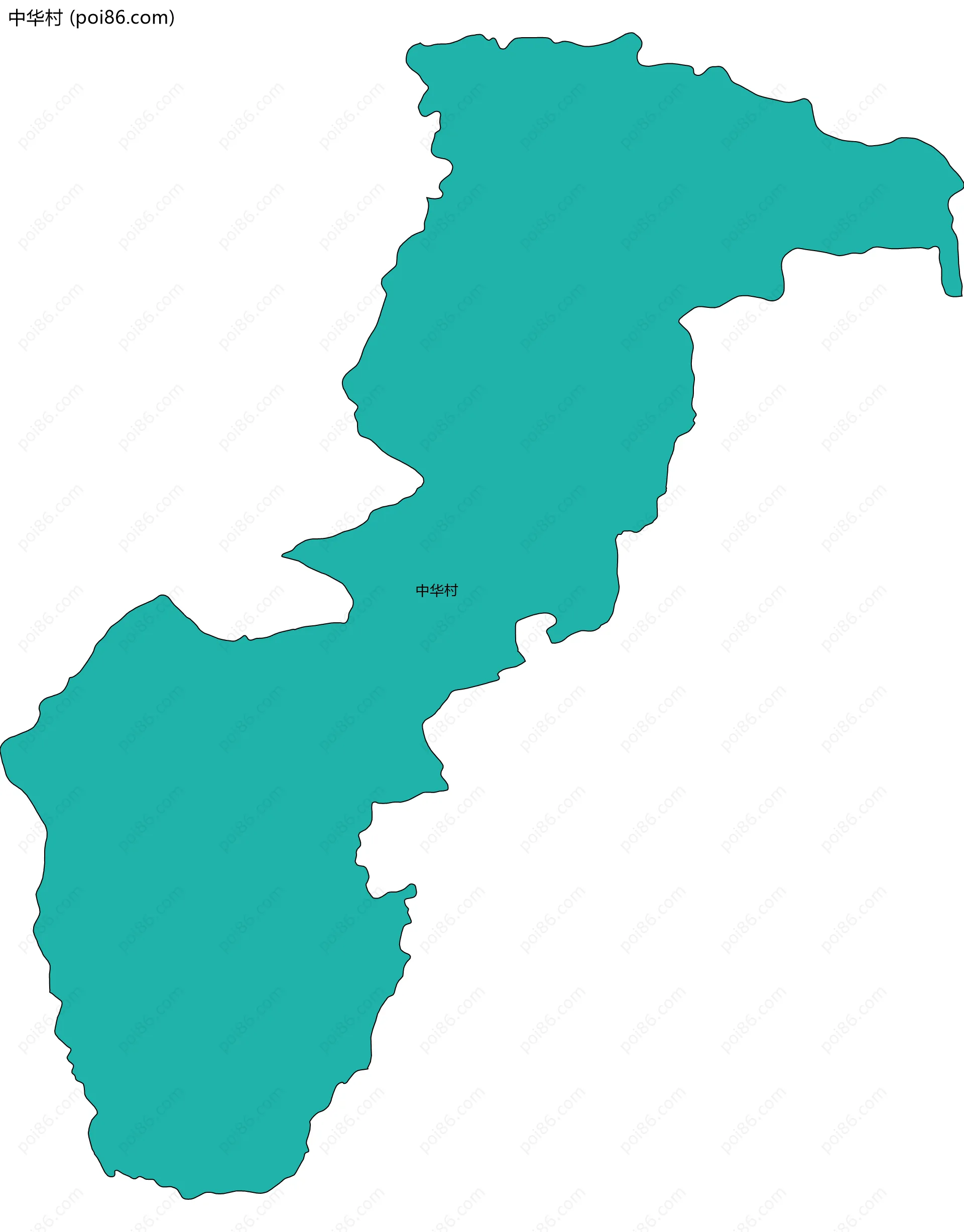 中华村边界地图