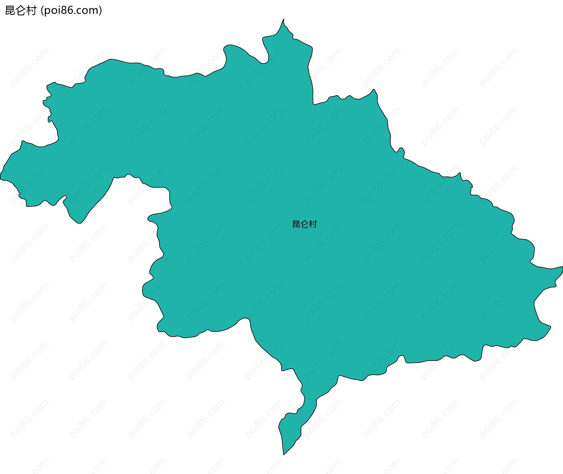 昆仑村边界地图
