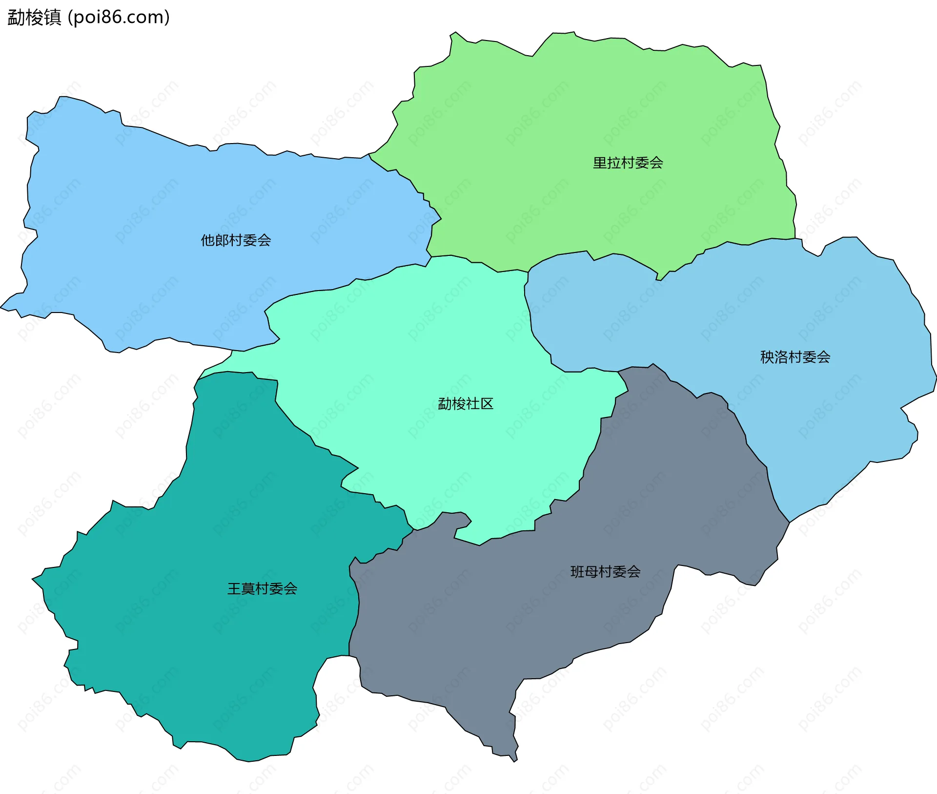 勐梭镇边界地图(五级行政区划)