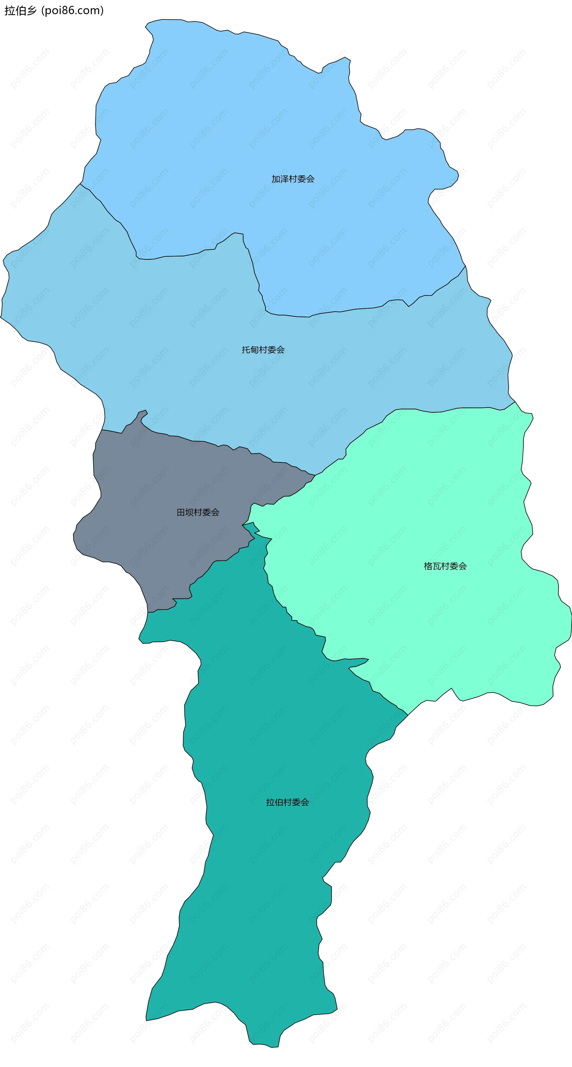 拉伯乡边界地图(五级行政区划)