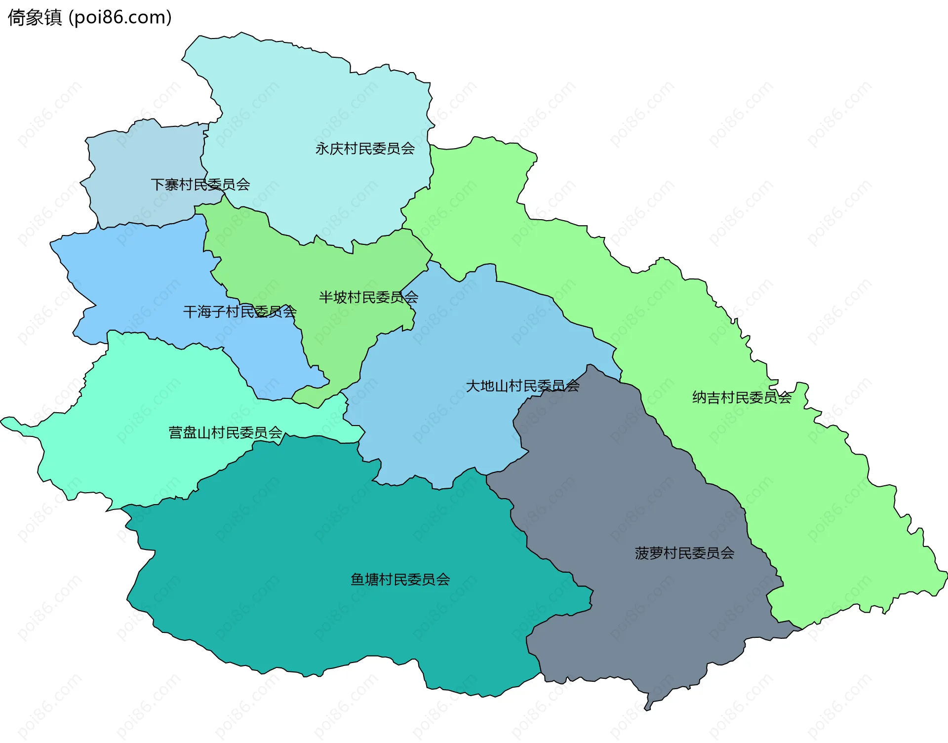 倚象镇边界地图(五级行政区划)