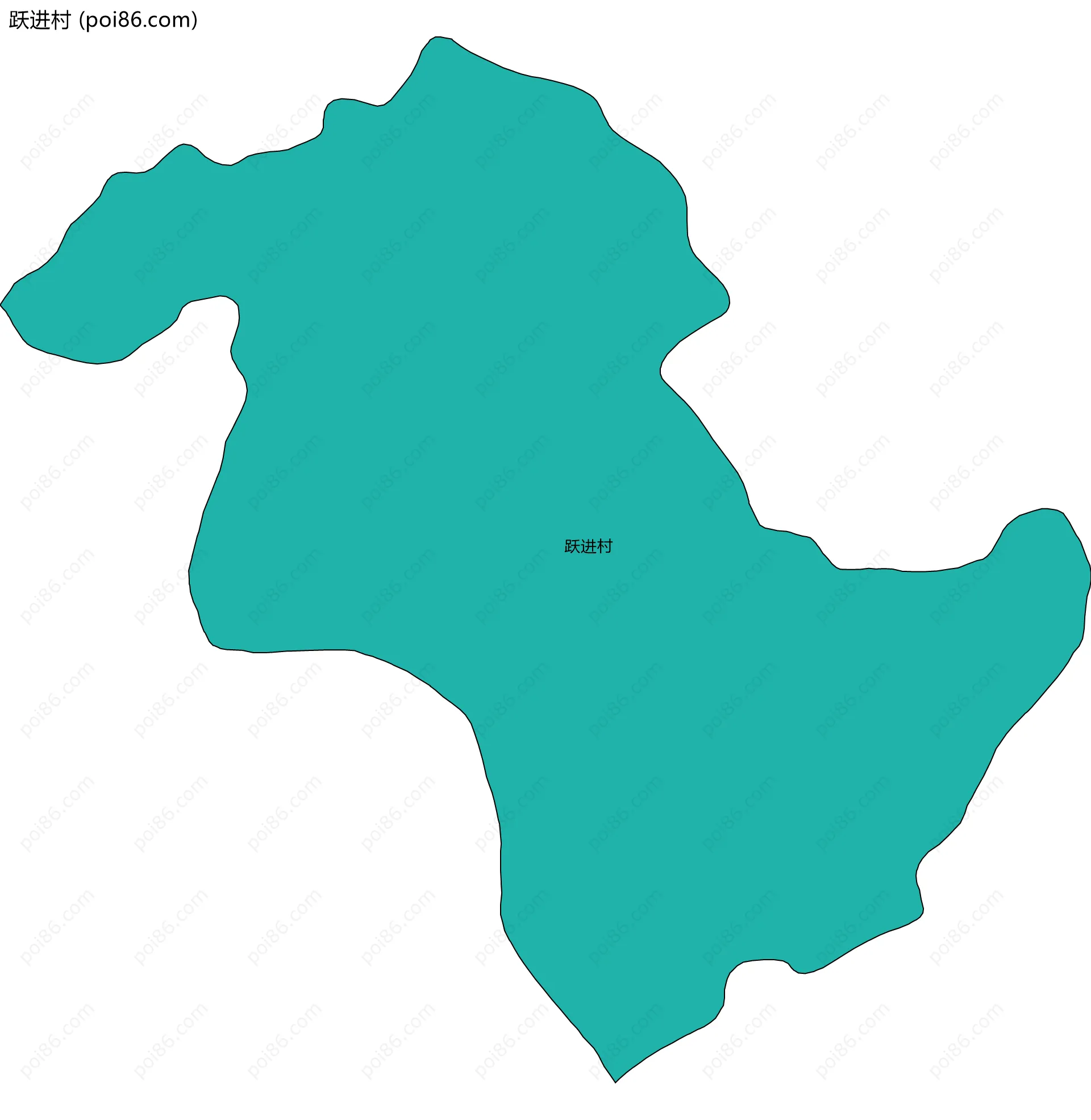 跃进村边界地图