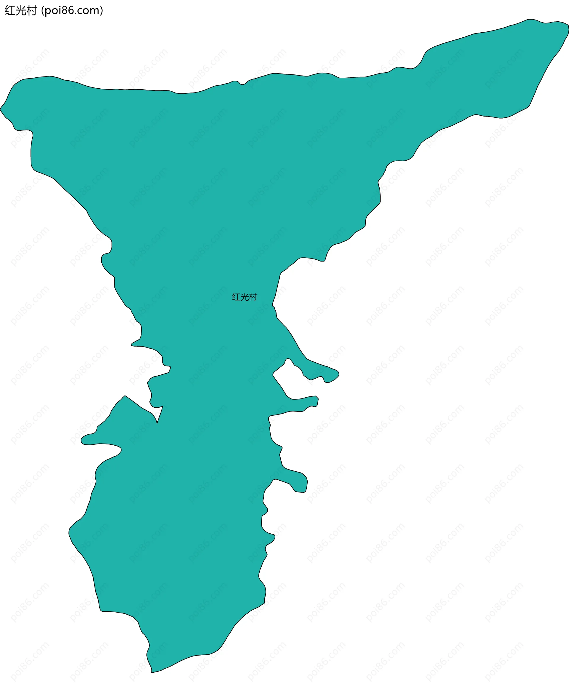 红光村边界地图