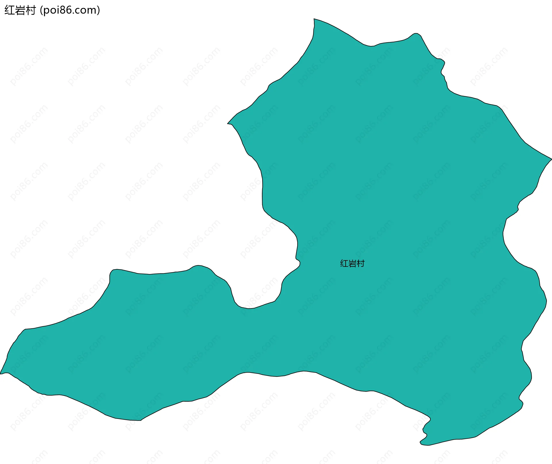 红岩村边界地图