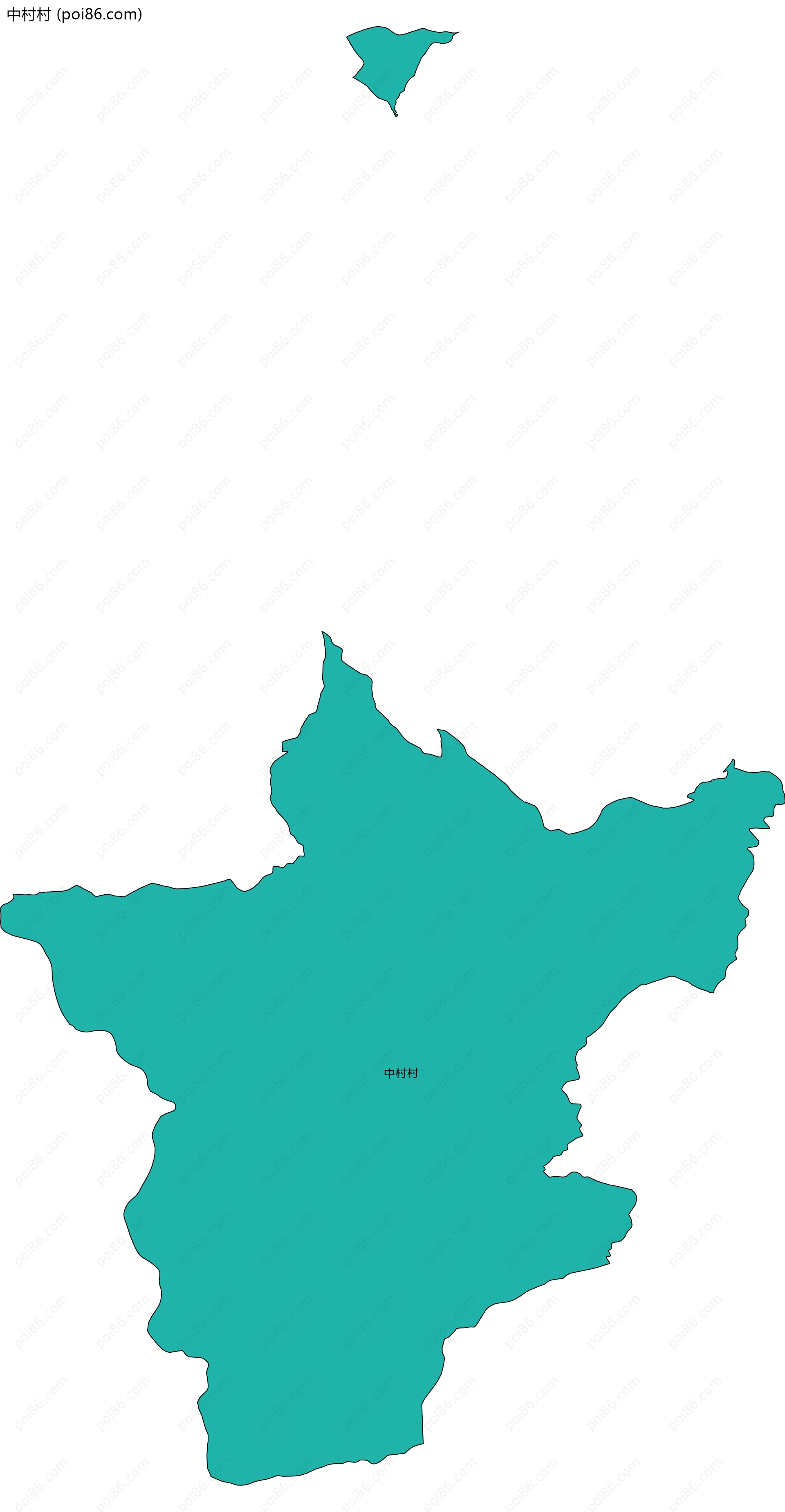 中村村边界地图