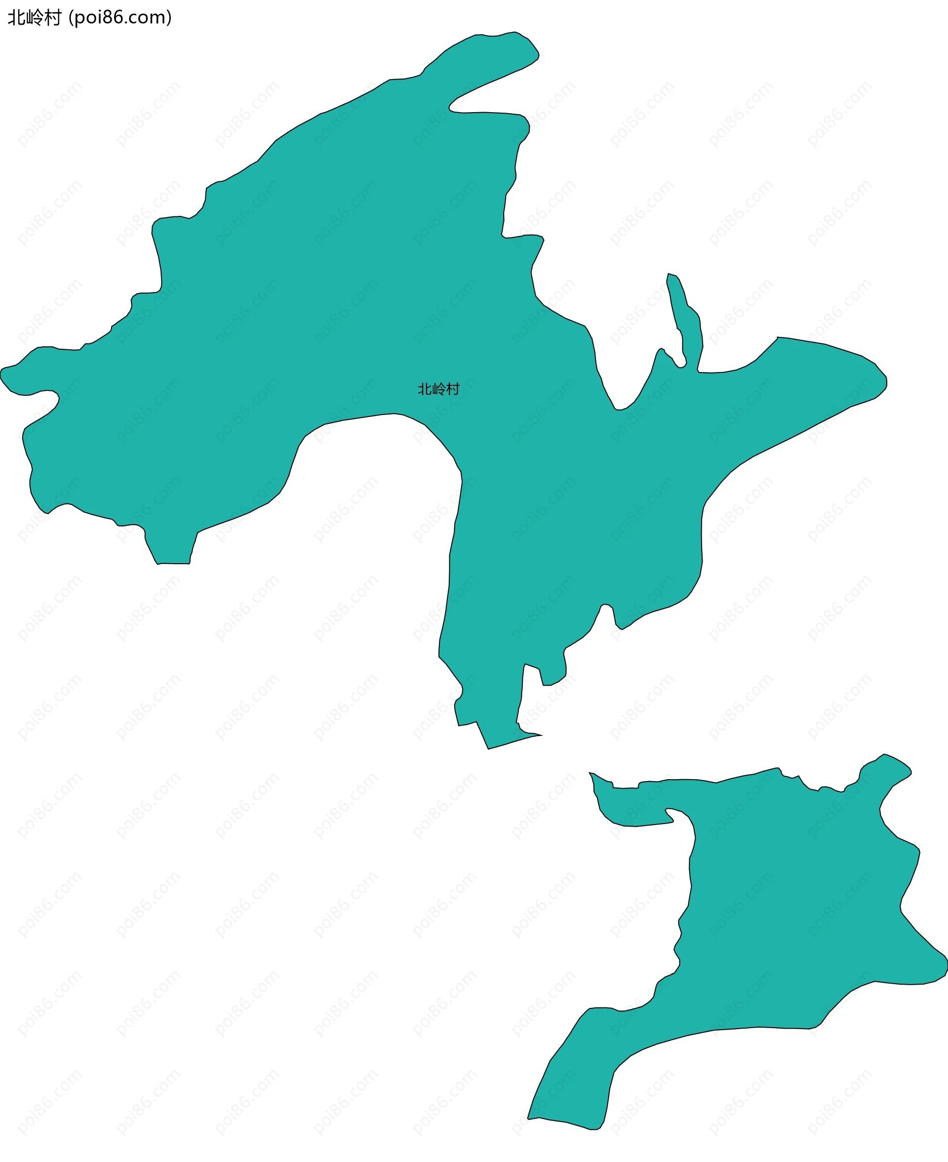 北岭村边界地图