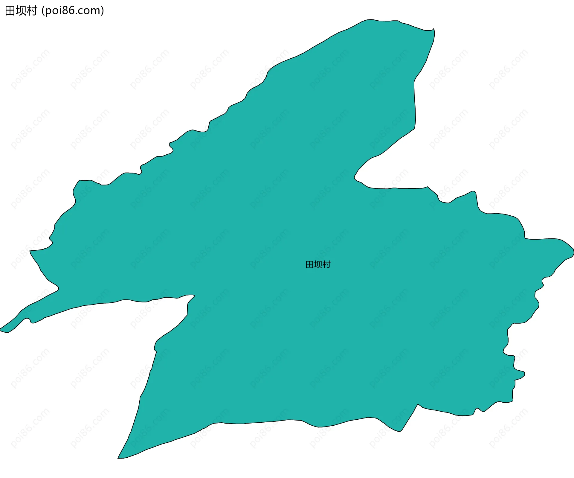 田坝村边界地图