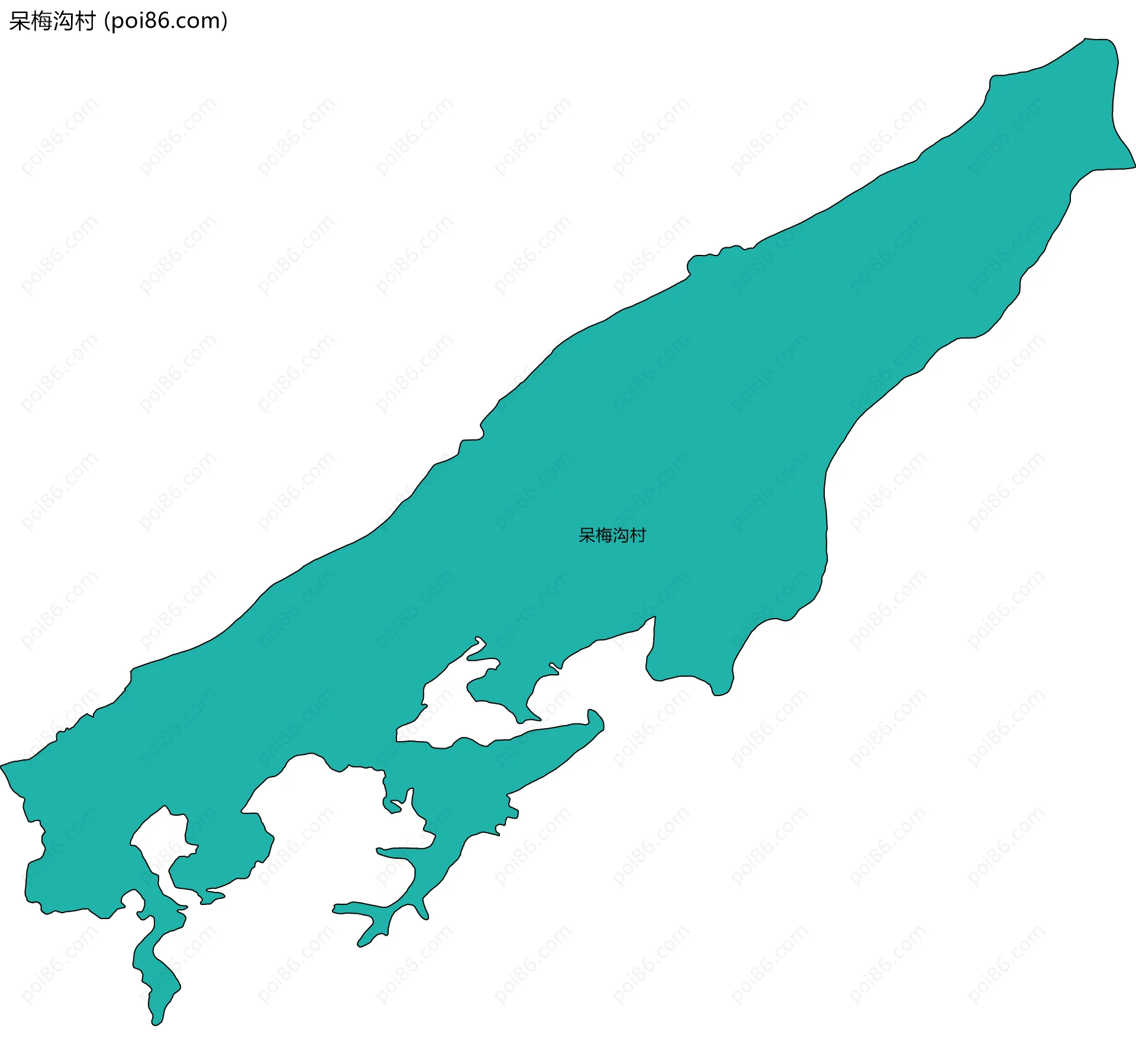 呆梅沟村边界地图