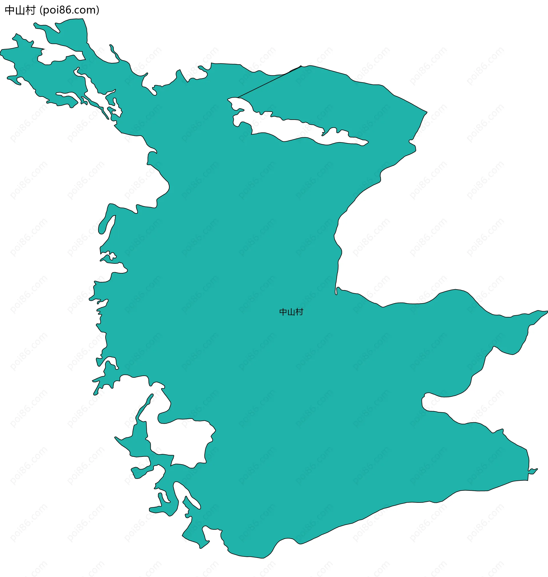 中山村边界地图