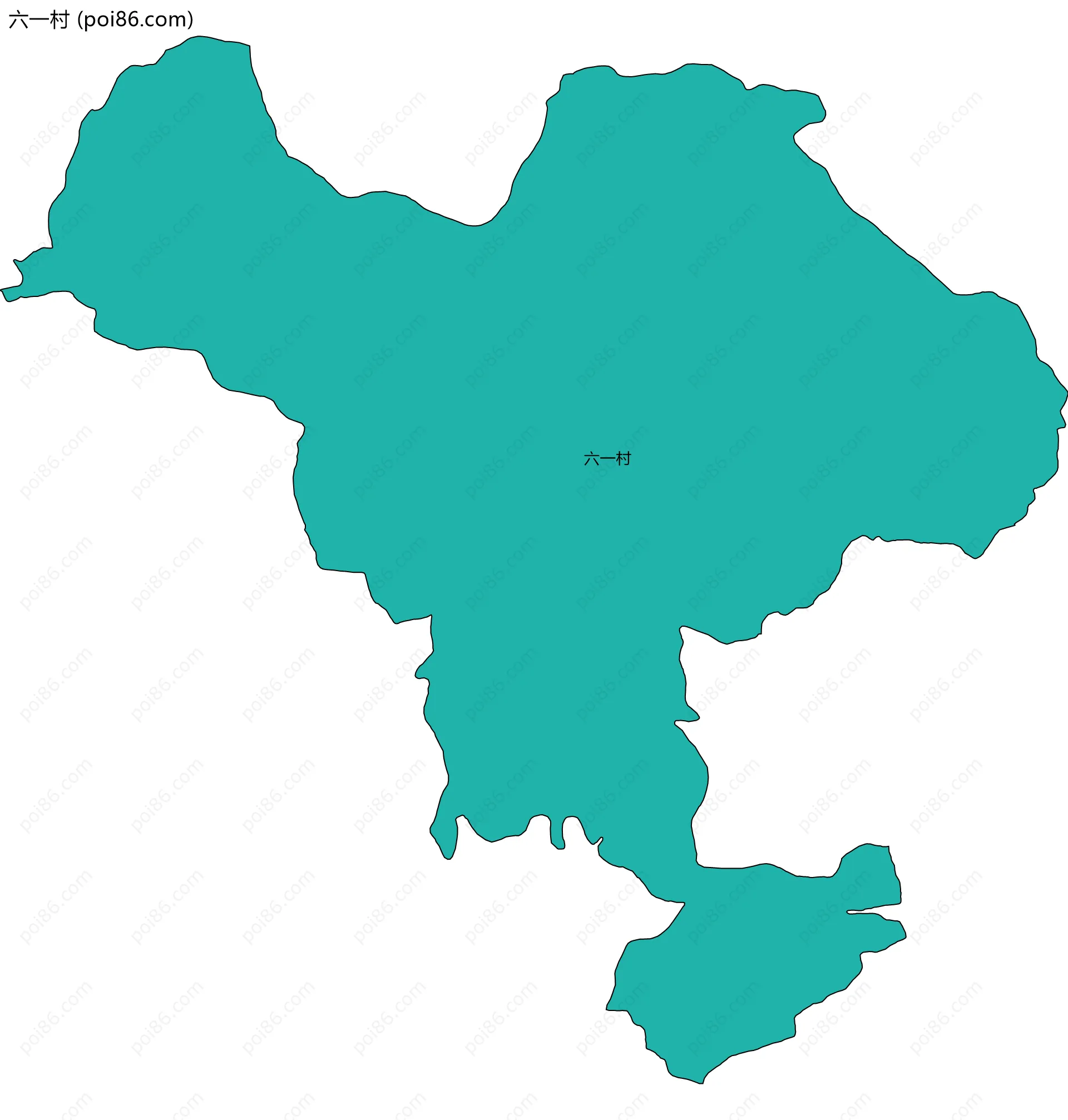 六一村边界地图