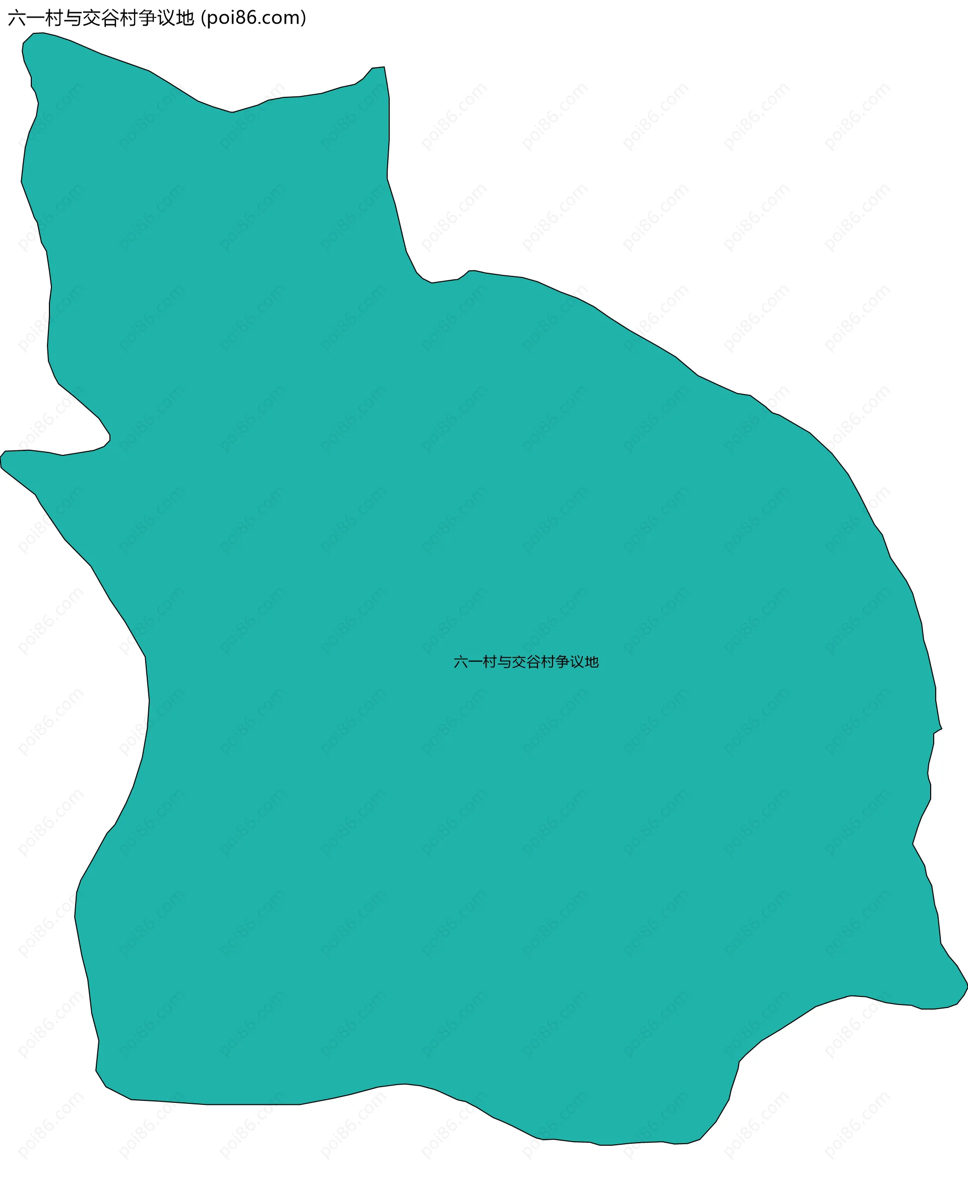 六一村与交谷村争议地边界地图