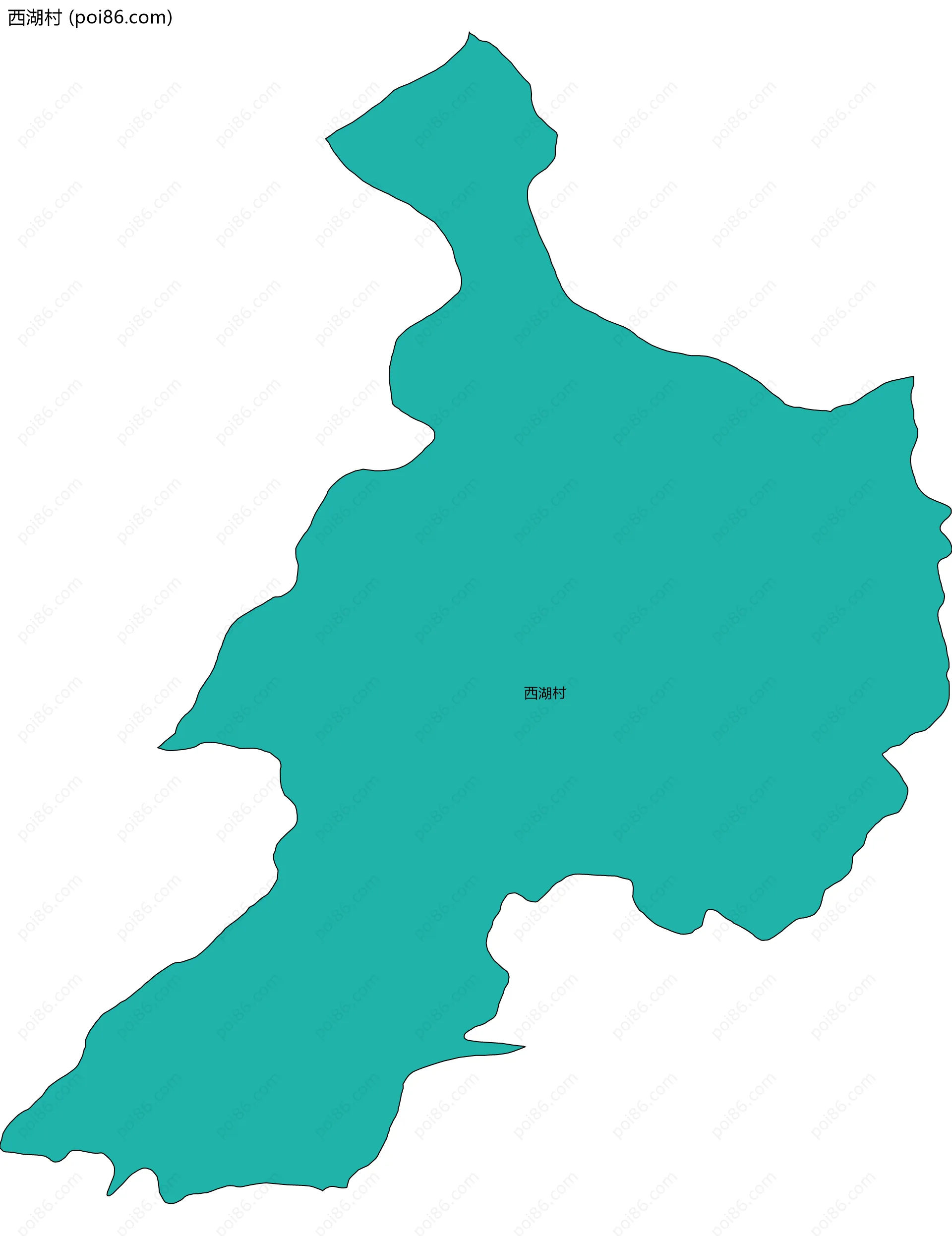 西湖村边界地图