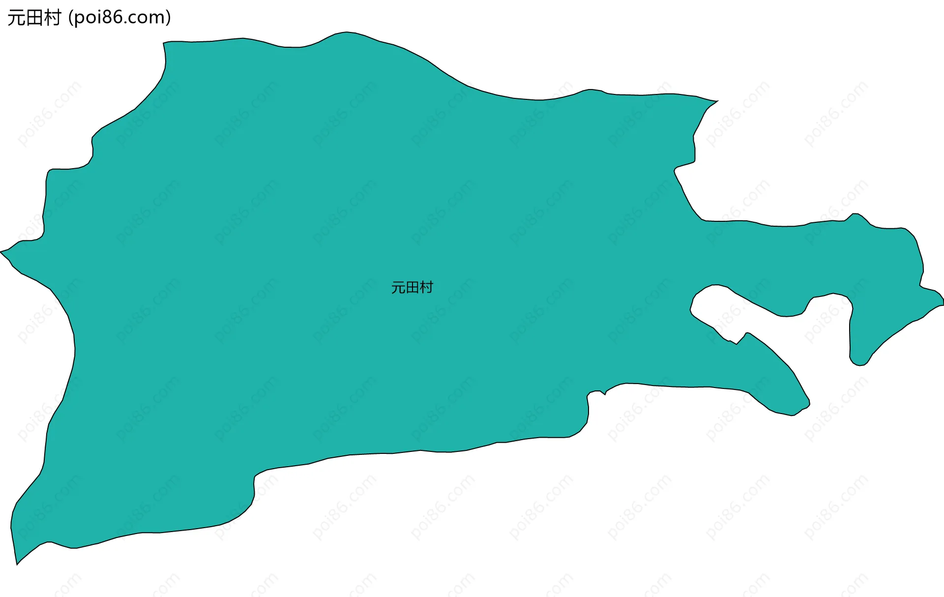 元田村边界地图