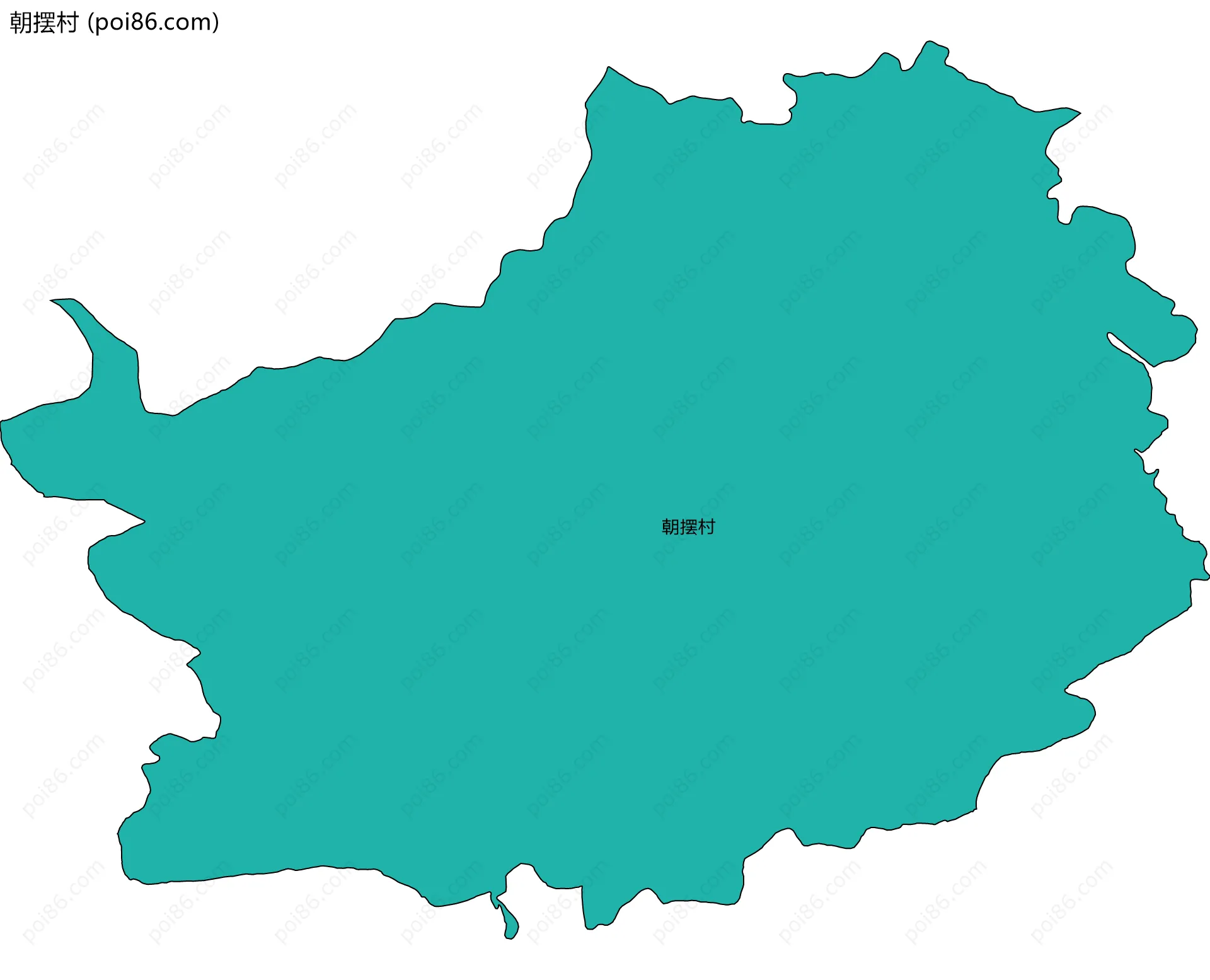 朝摆村边界地图