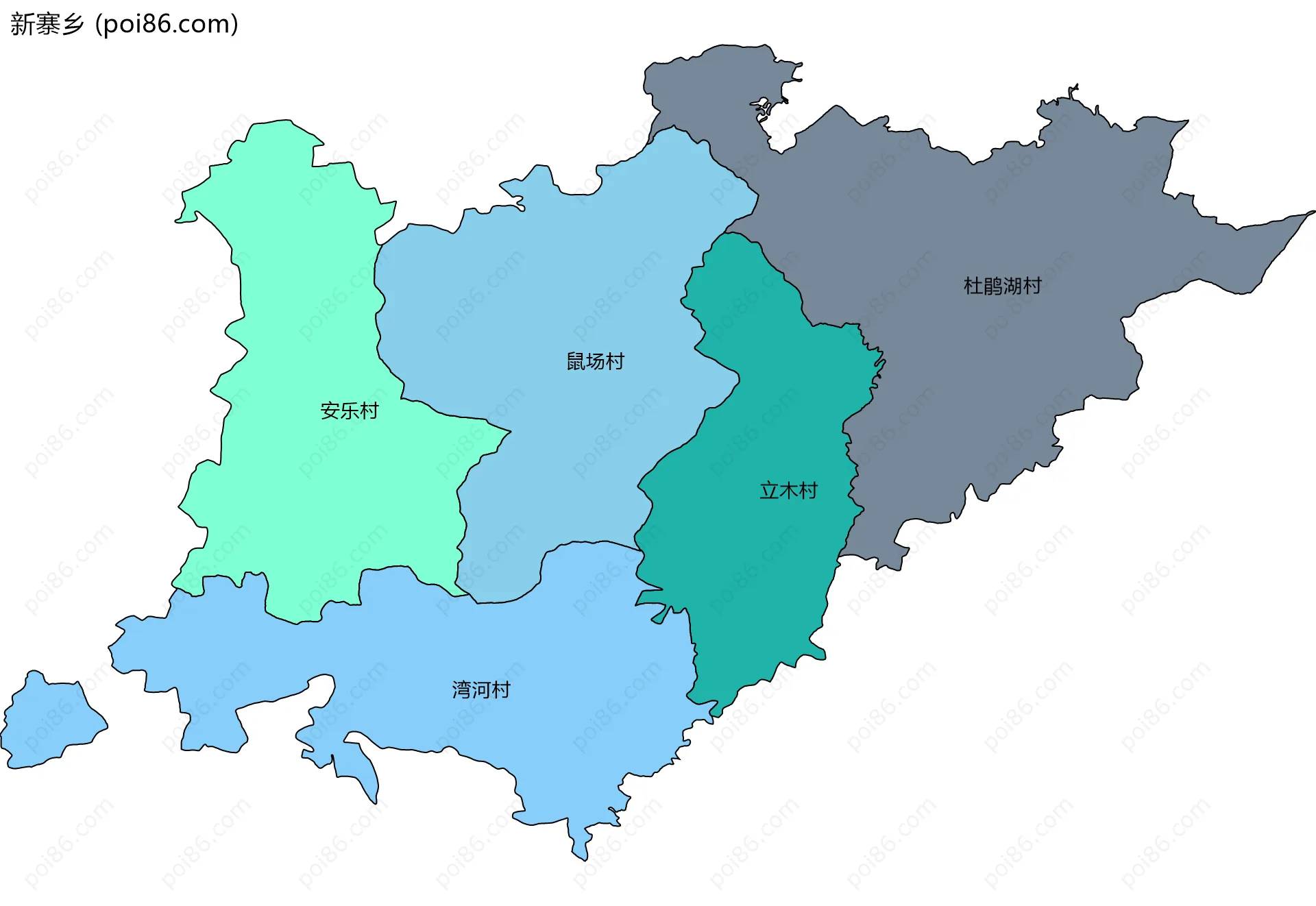 新寨乡边界地图(五级行政区划)