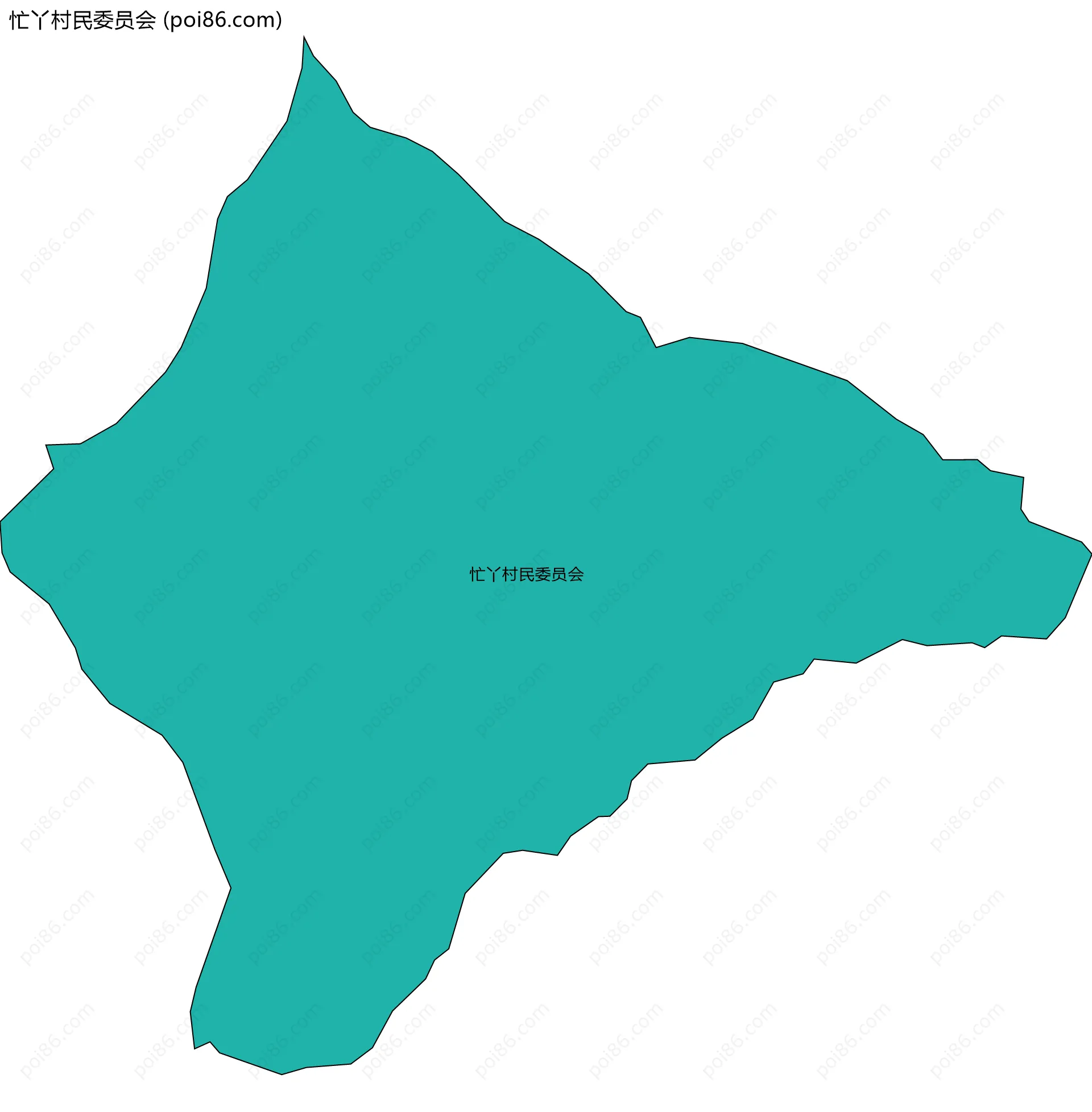 忙丫村民委员会边界地图