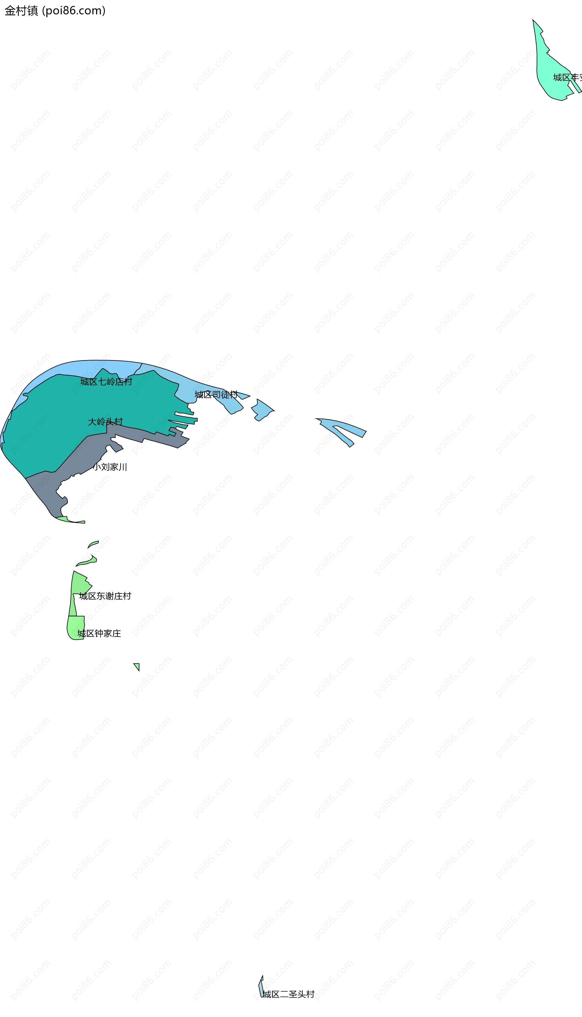 金村镇边界地图(五级行政区划)