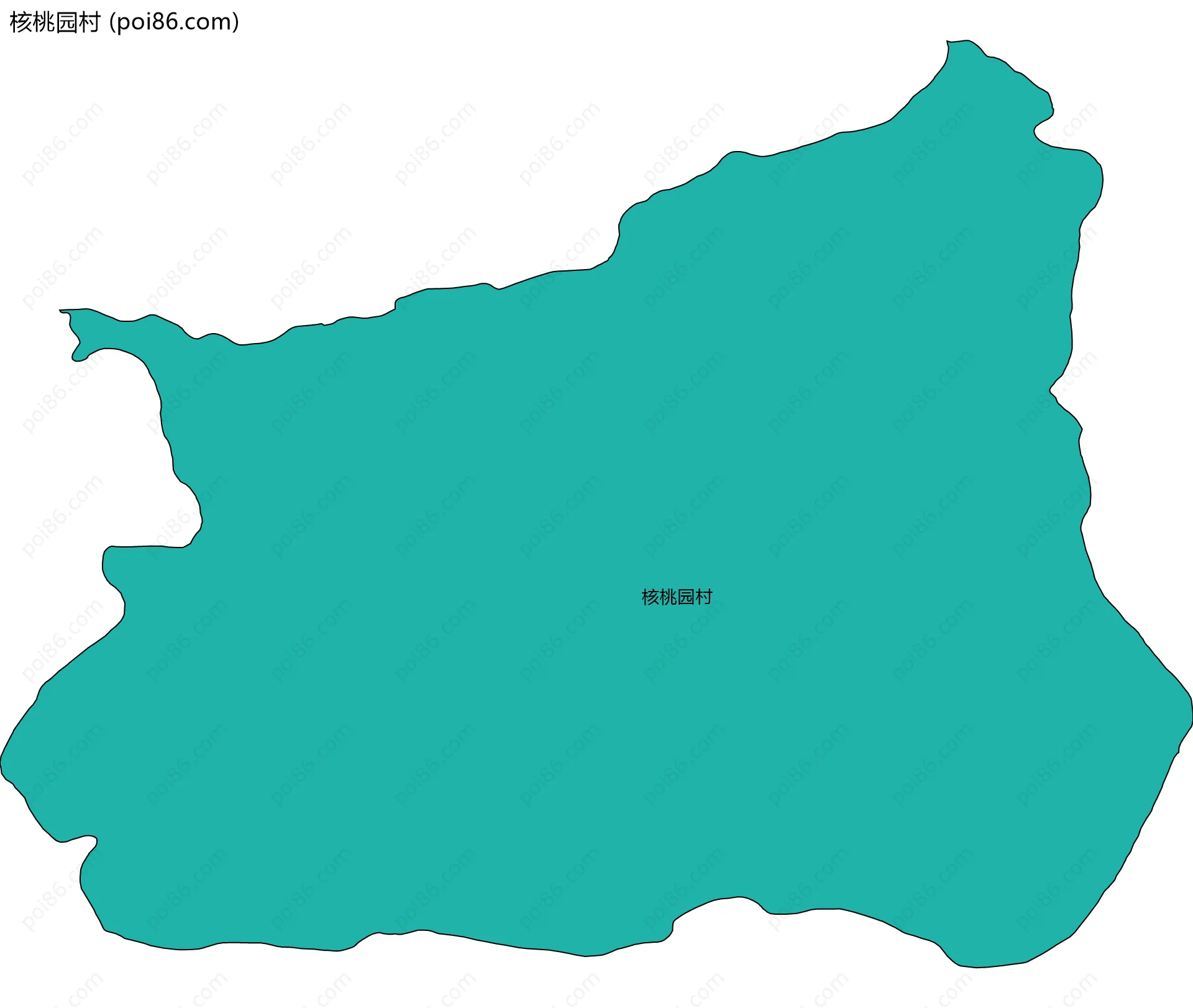 核桃园村边界地图