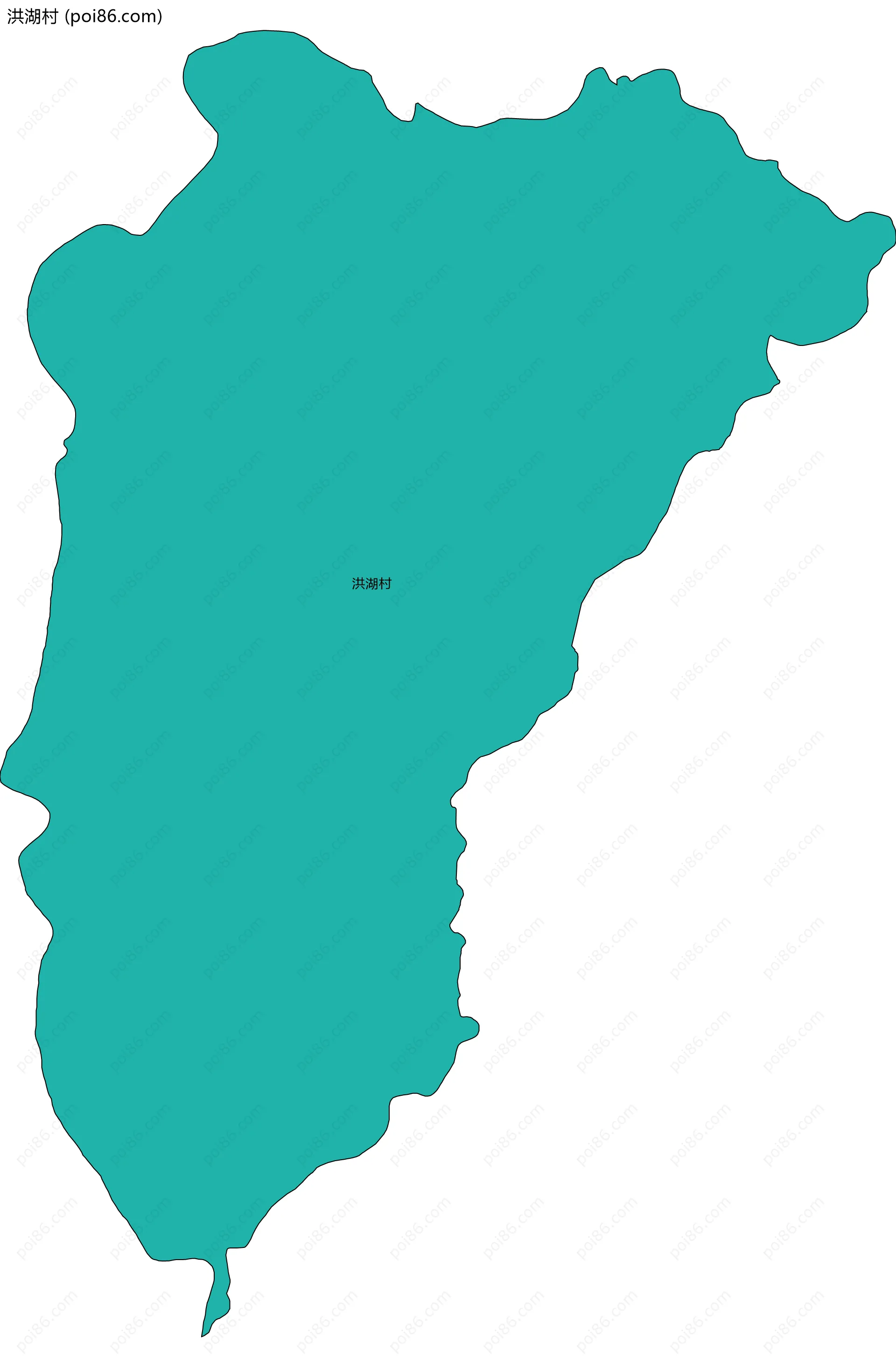 洪湖村边界地图