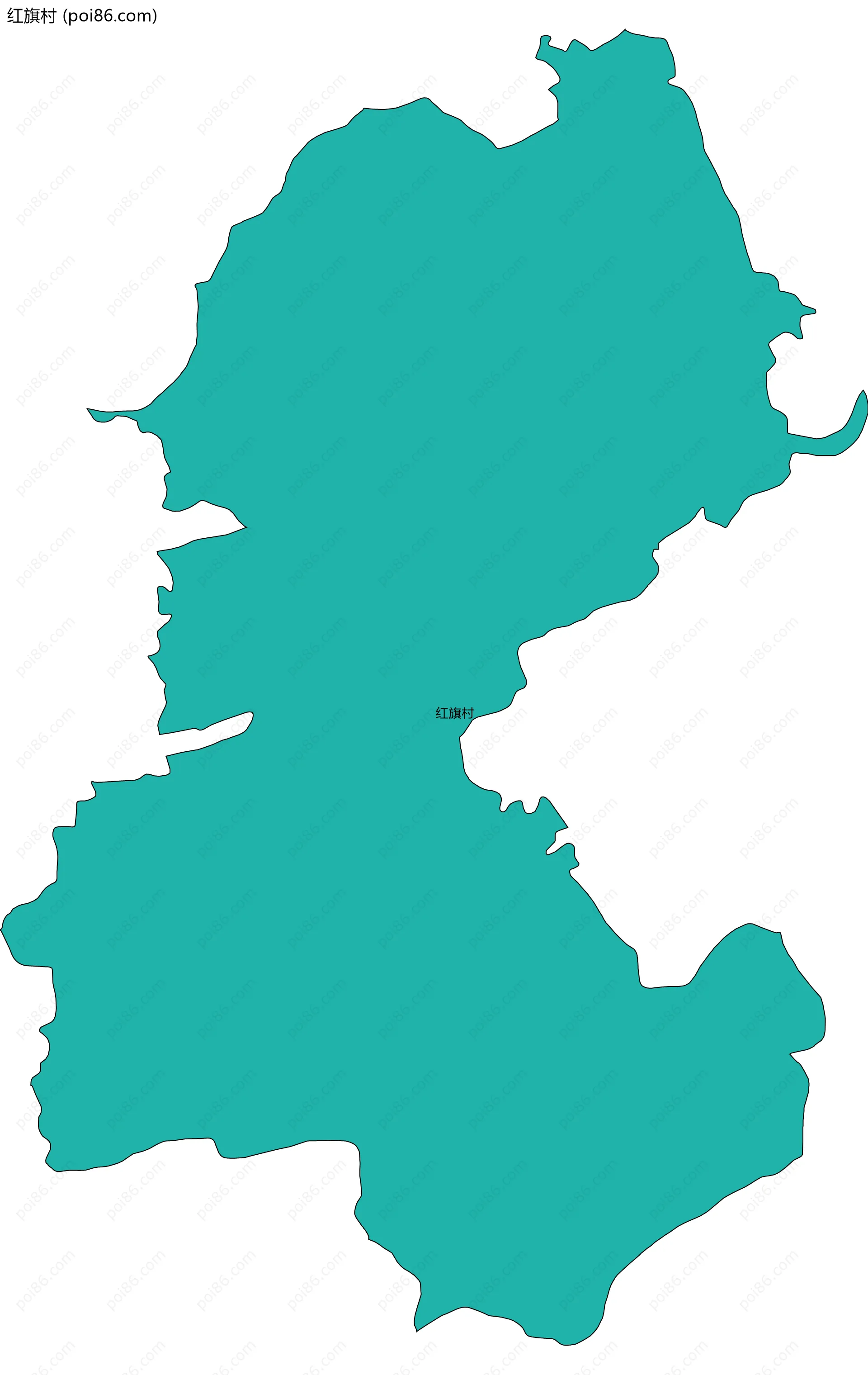 红旗村边界地图