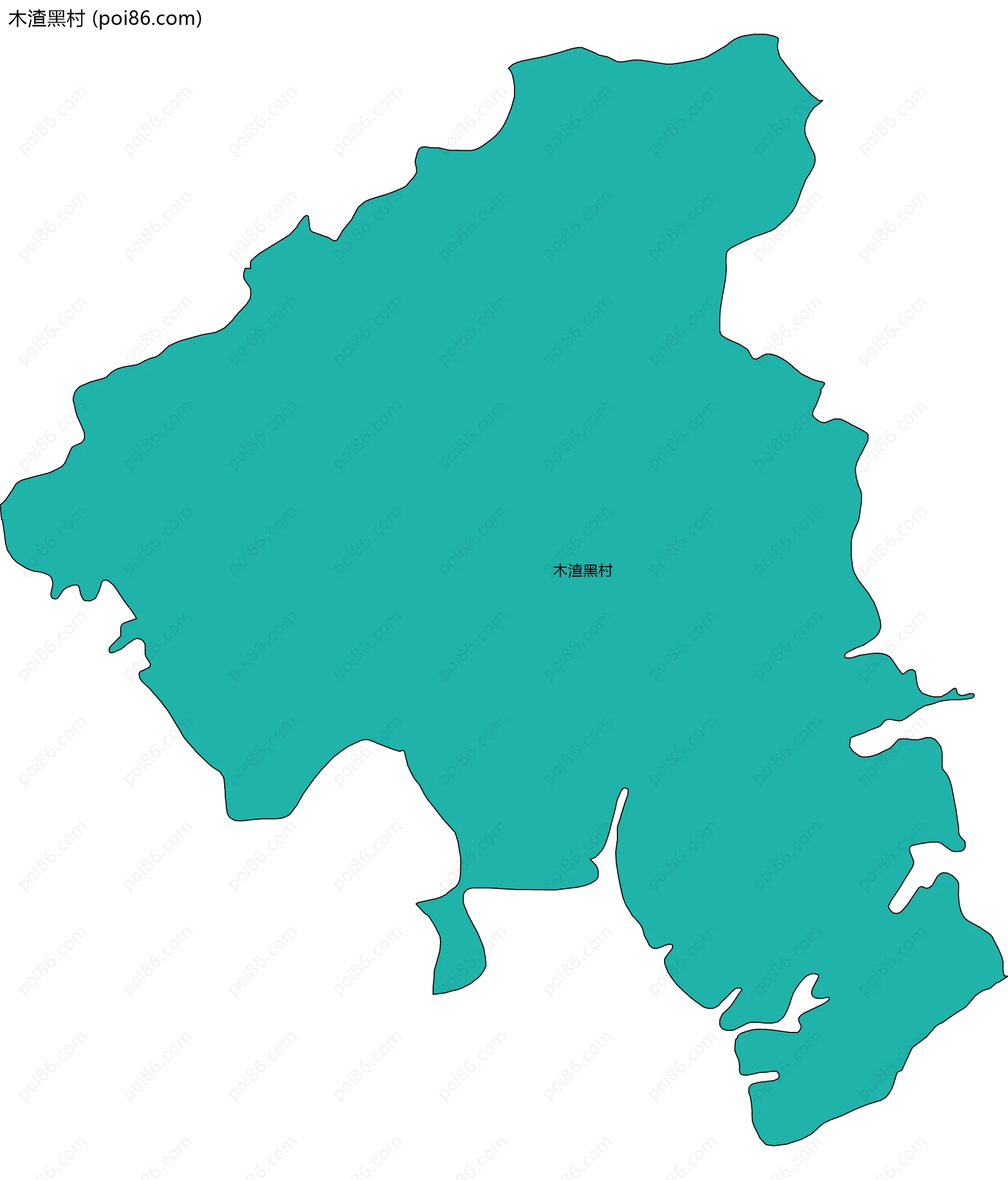 木渣黑村边界地图