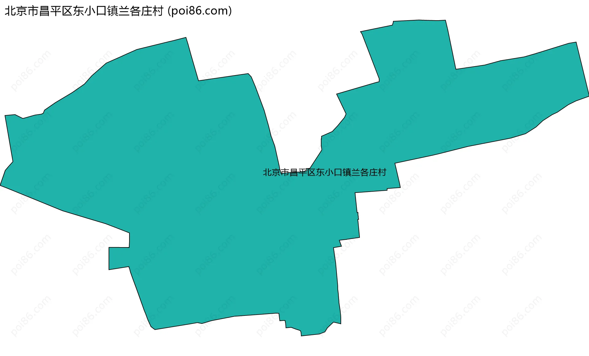 北京市昌平区东小口镇兰各庄村边界地图
