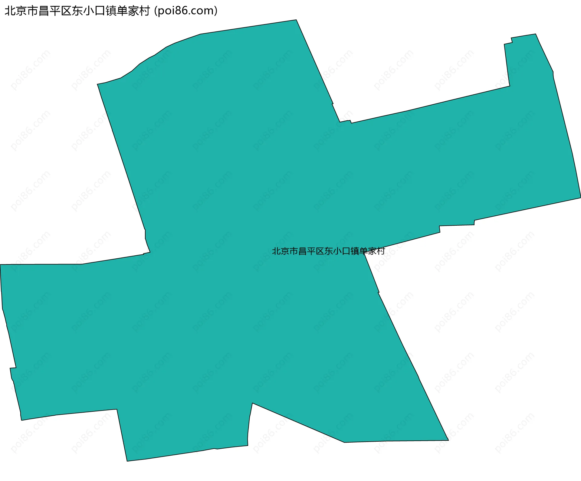 北京市昌平区东小口镇单家村边界地图