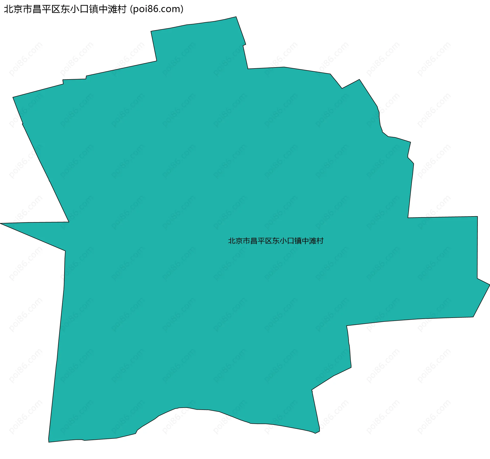 北京市昌平区东小口镇中滩村边界地图
