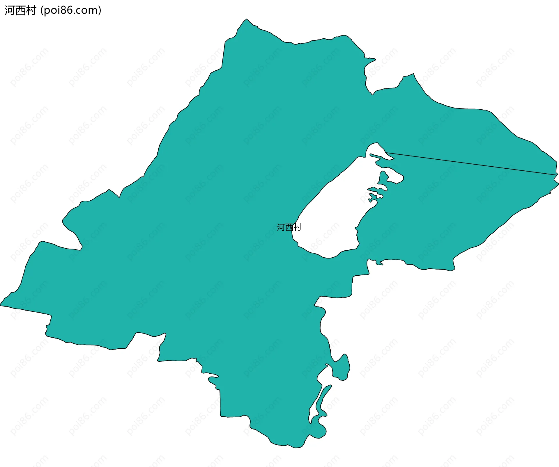 河西村边界地图