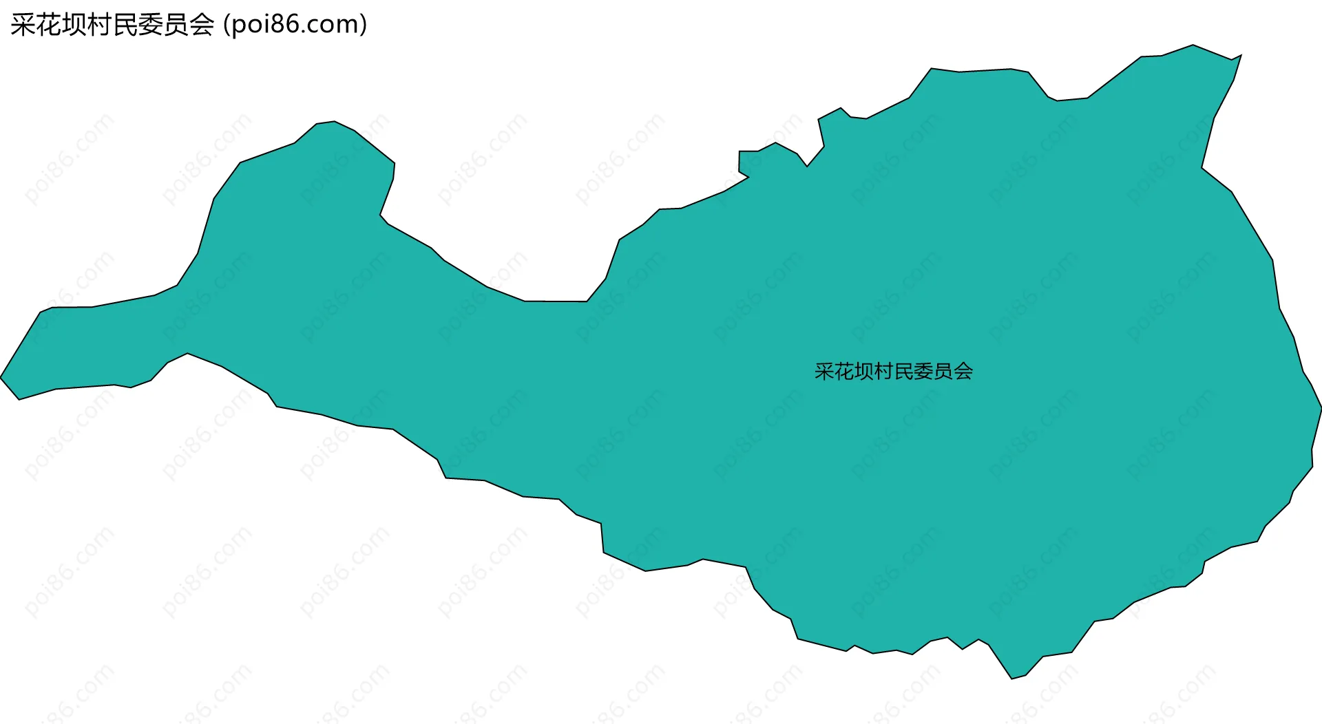 采花坝村民委员会边界地图