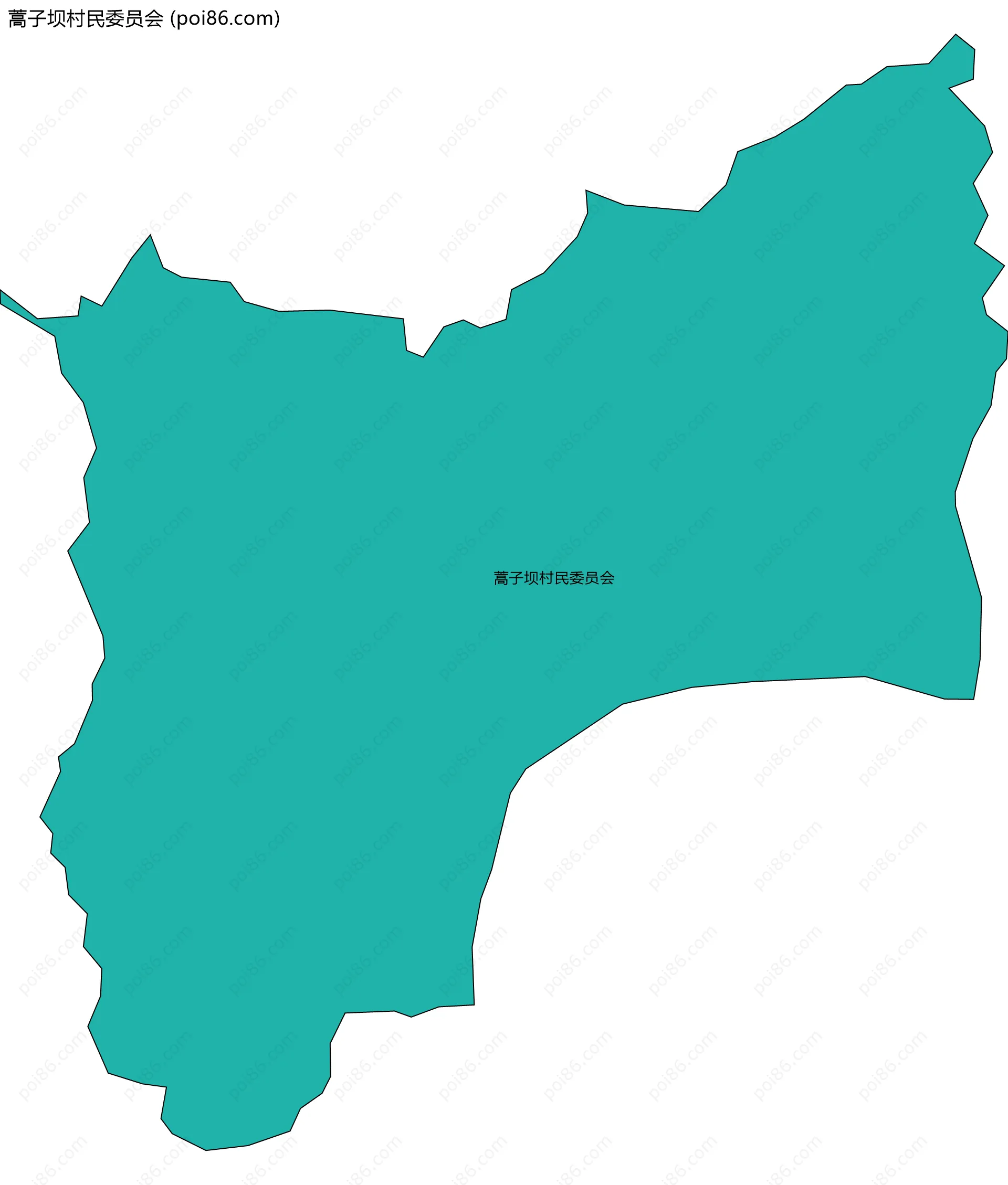 蒿子坝村民委员会边界地图