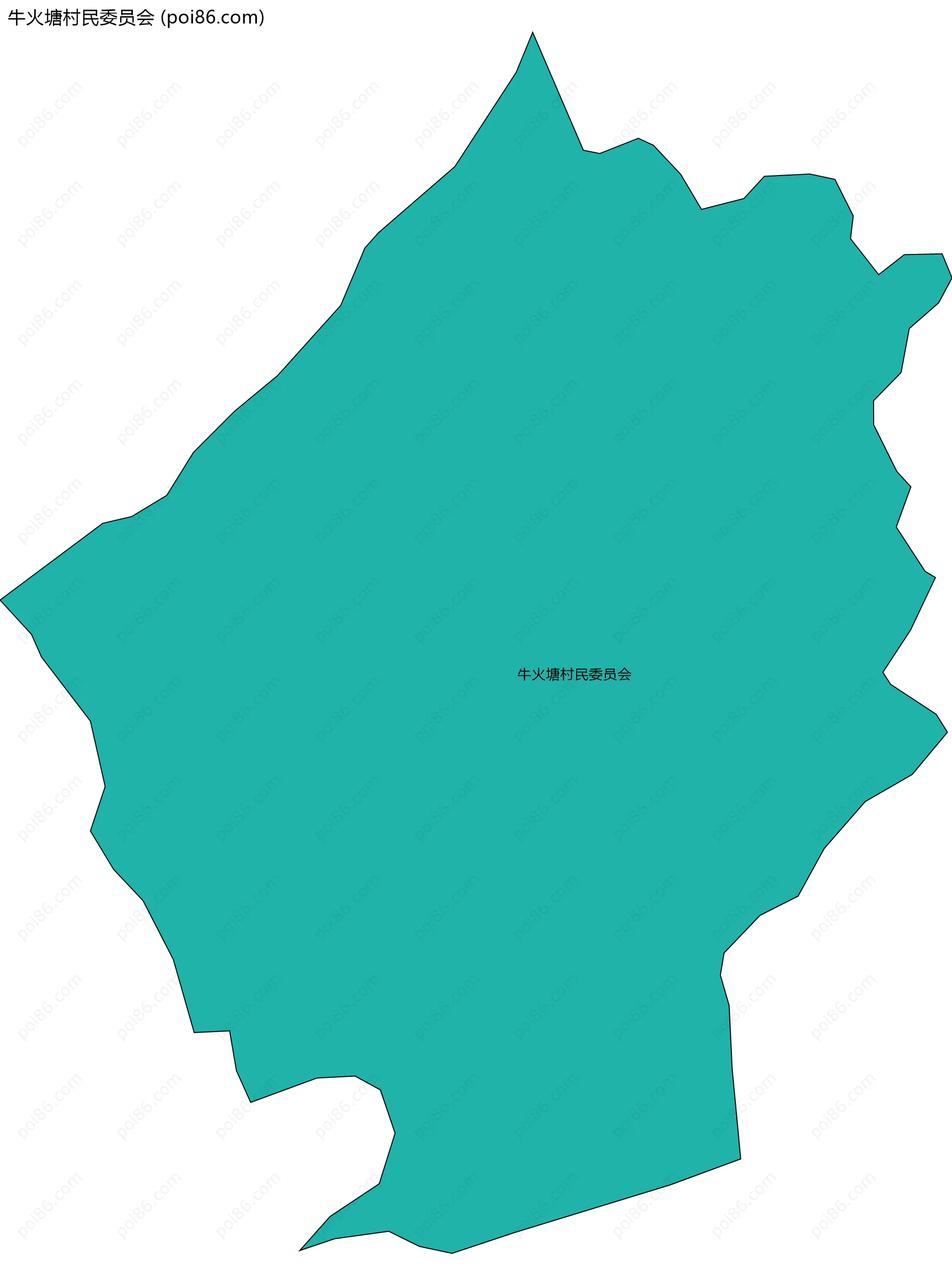 牛火塘村民委员会边界地图