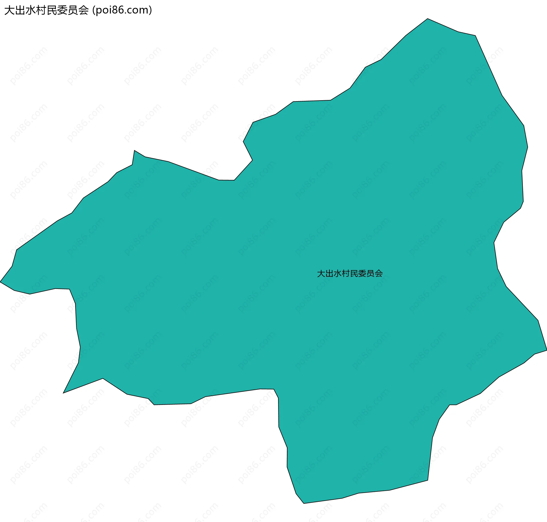 大出水村民委员会边界地图