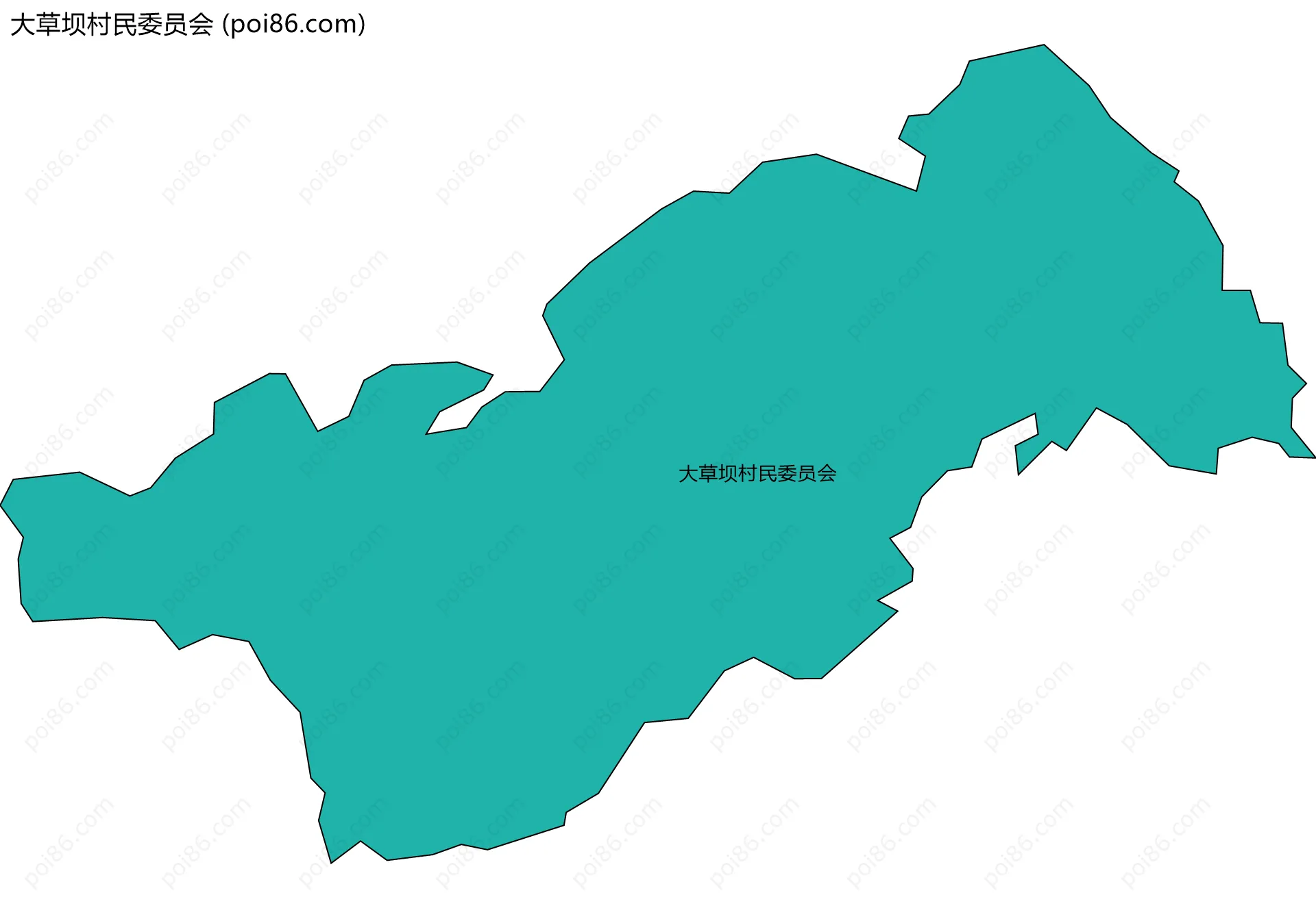 大草坝村民委员会边界地图