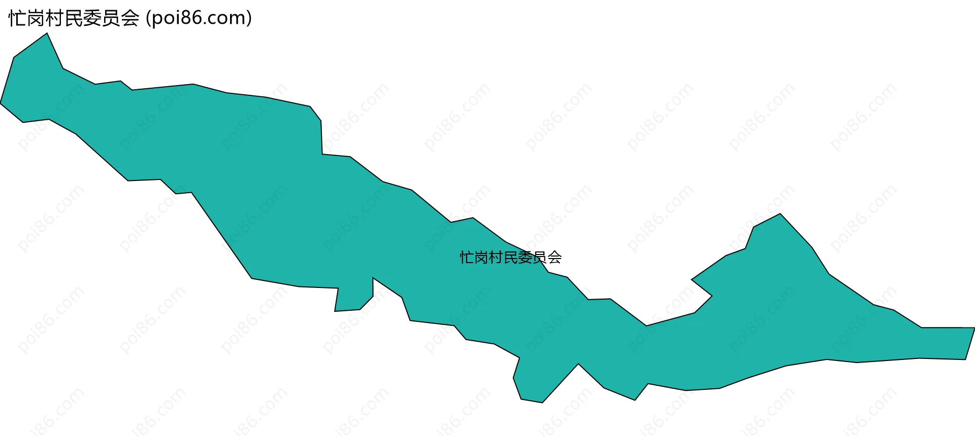 忙岗村民委员会边界地图