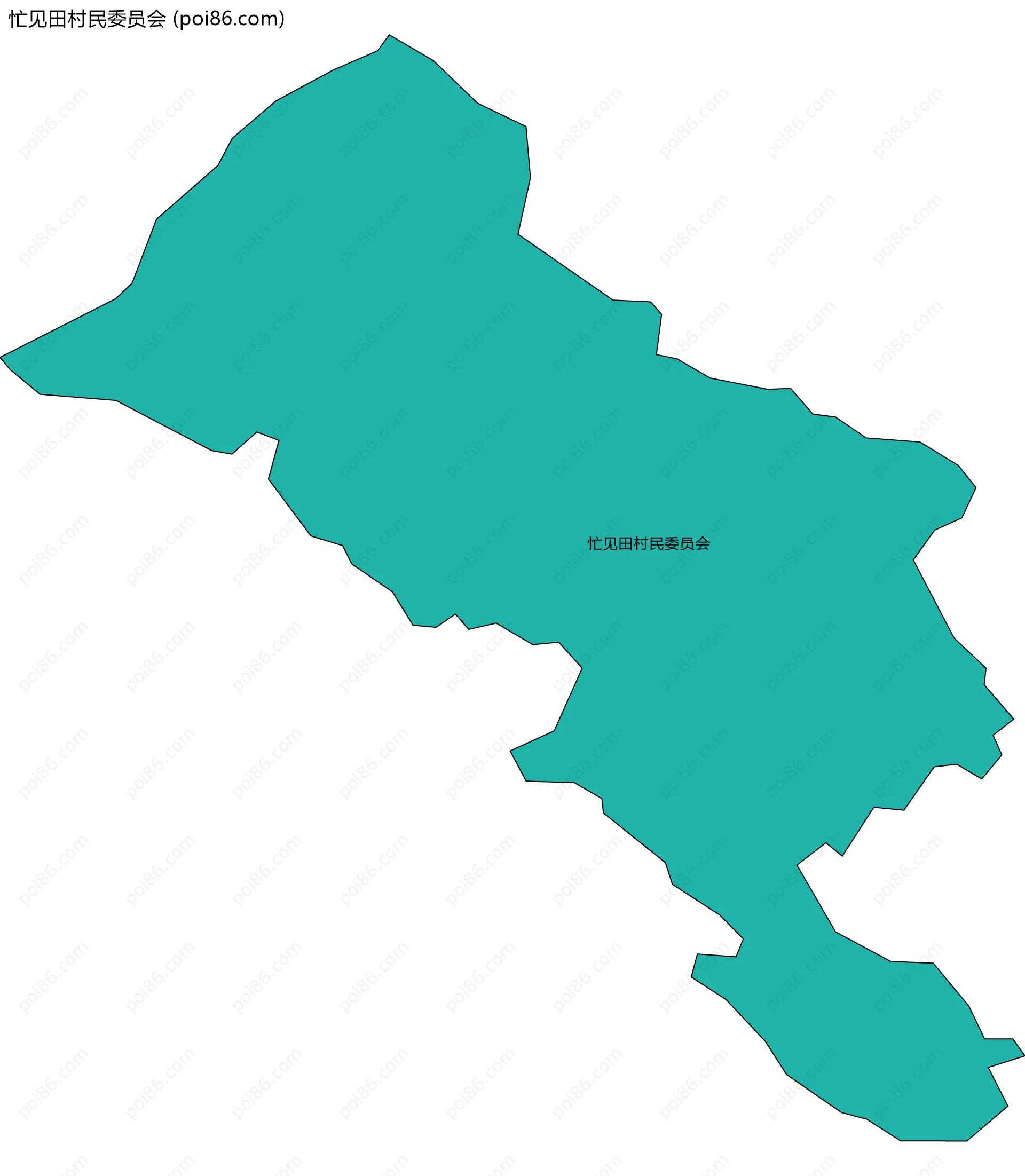 忙见田村民委员会边界地图