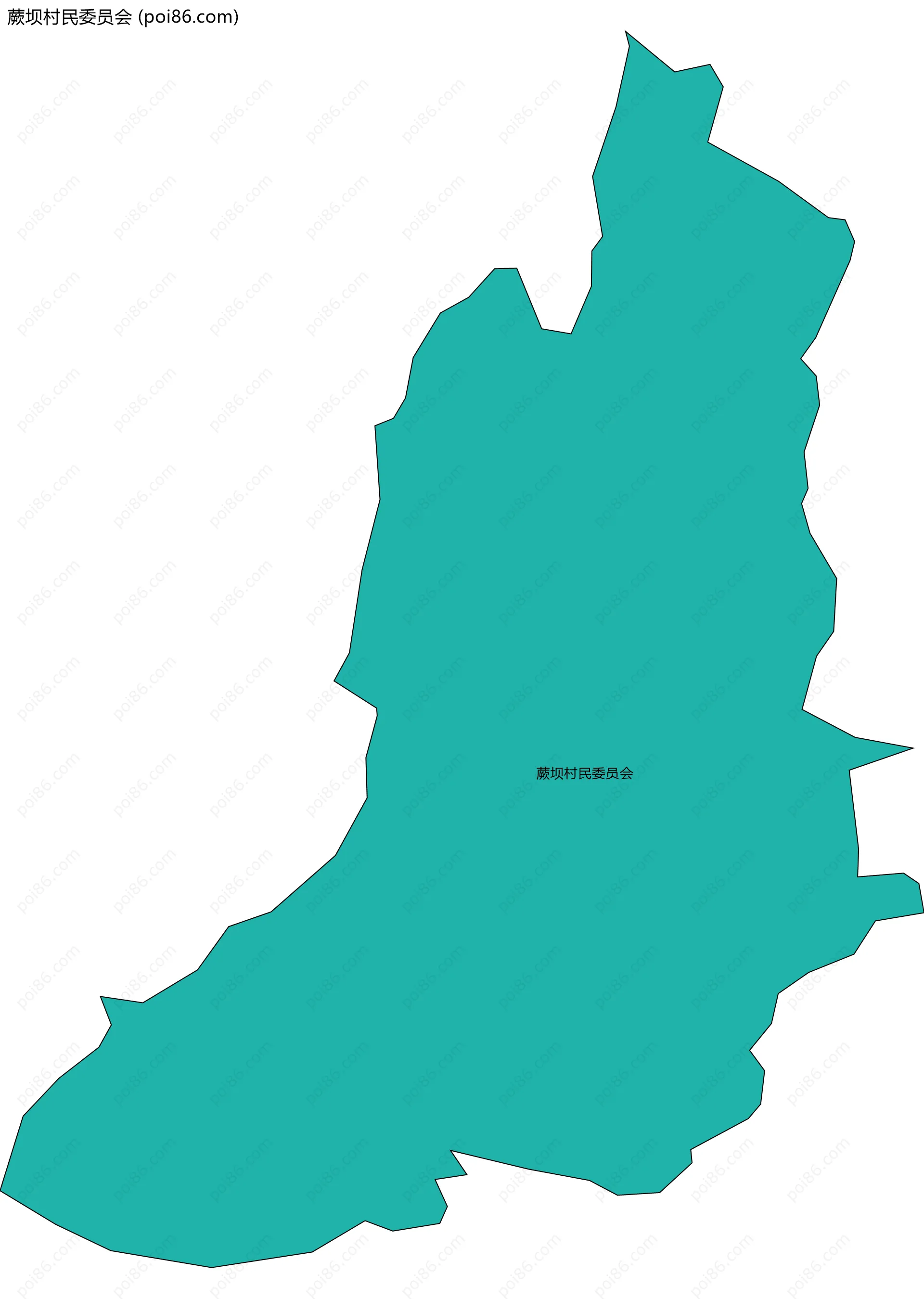 蕨坝村民委员会边界地图