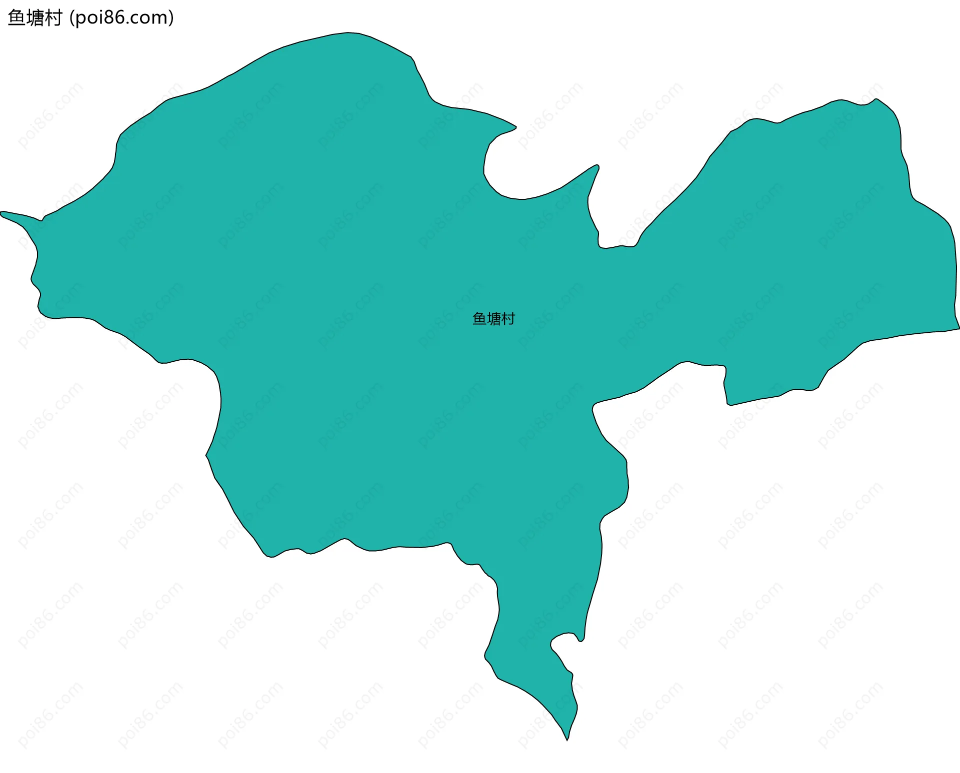 鱼塘村边界地图