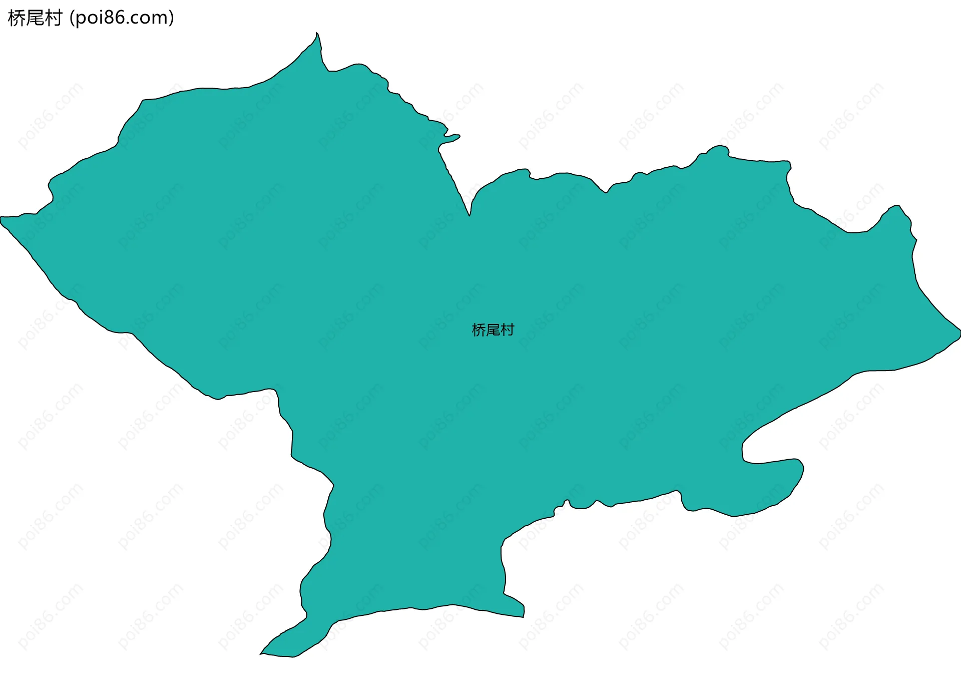 桥尾村边界地图