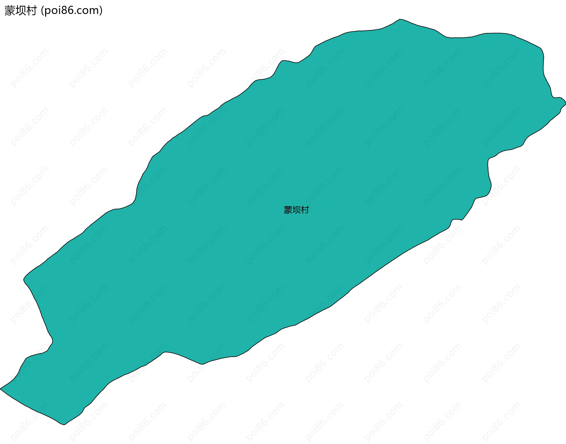 蒙坝村边界地图