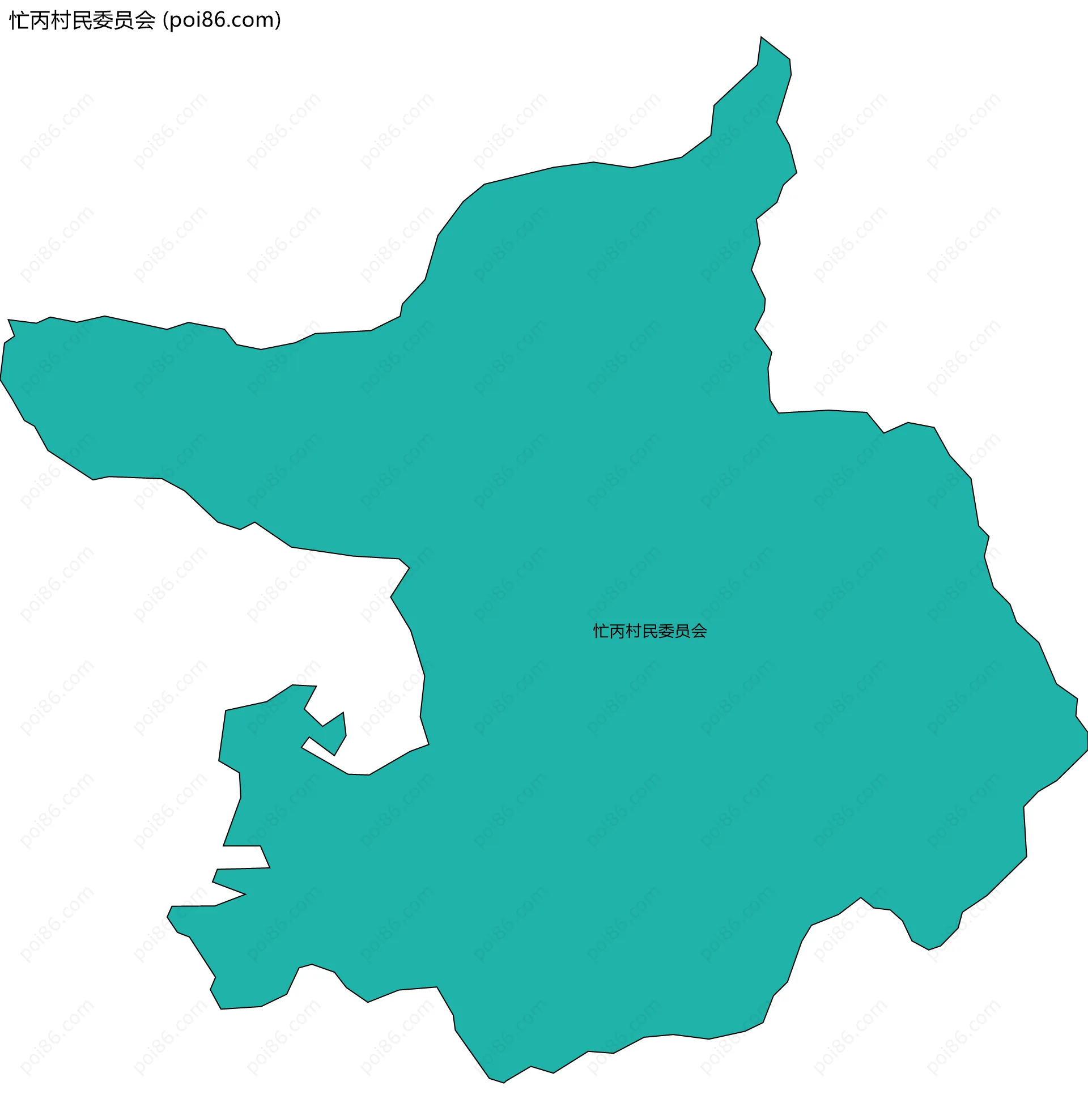 忙丙村民委员会边界地图