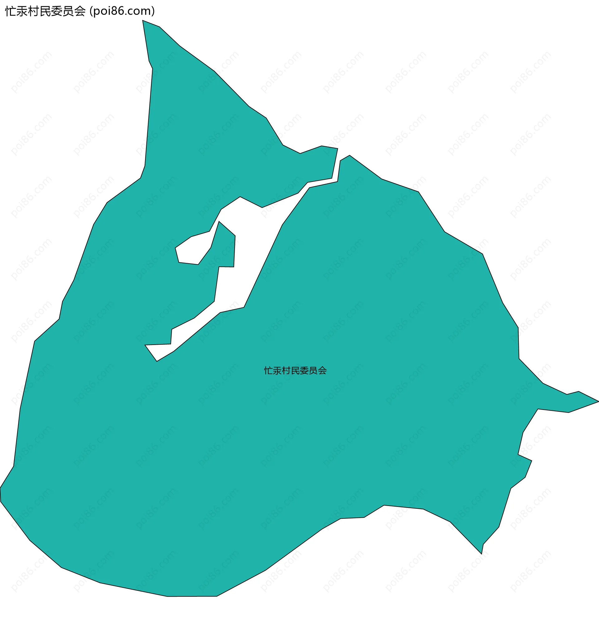 忙汞村民委员会边界地图