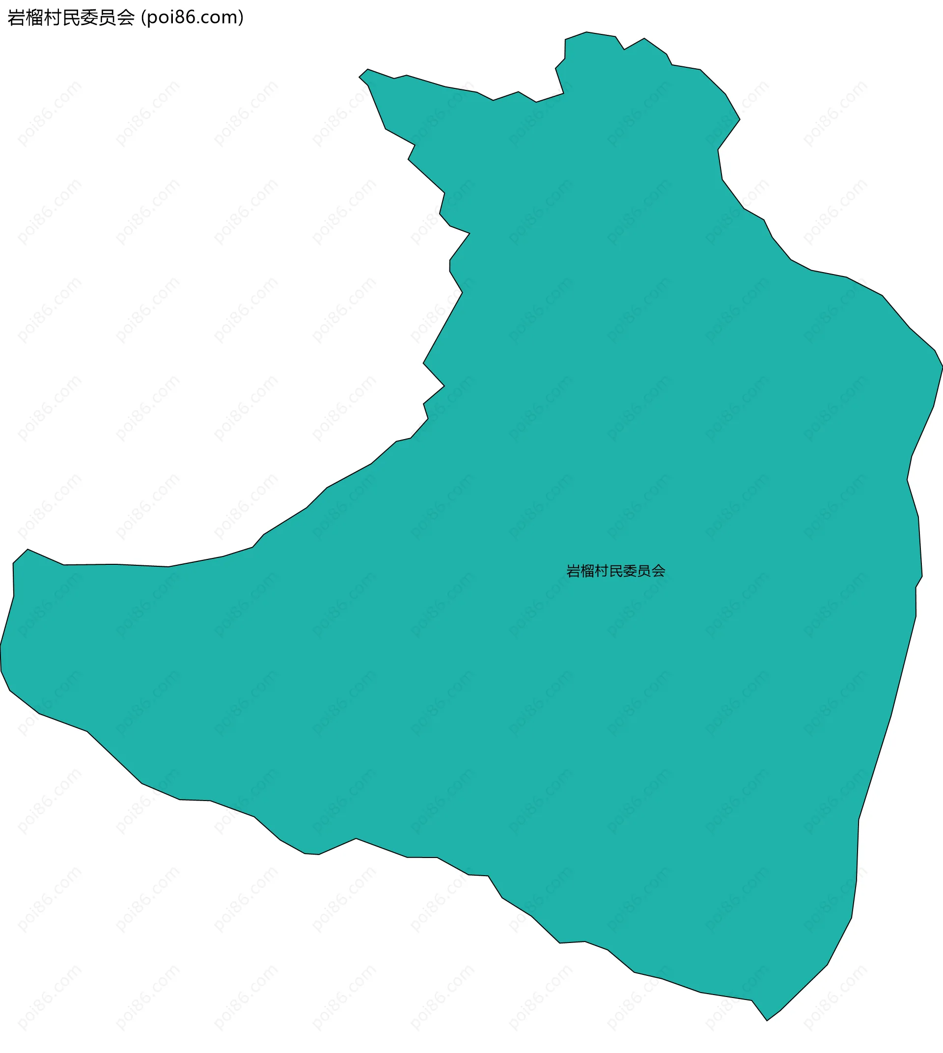 岩榴村民委员会边界地图