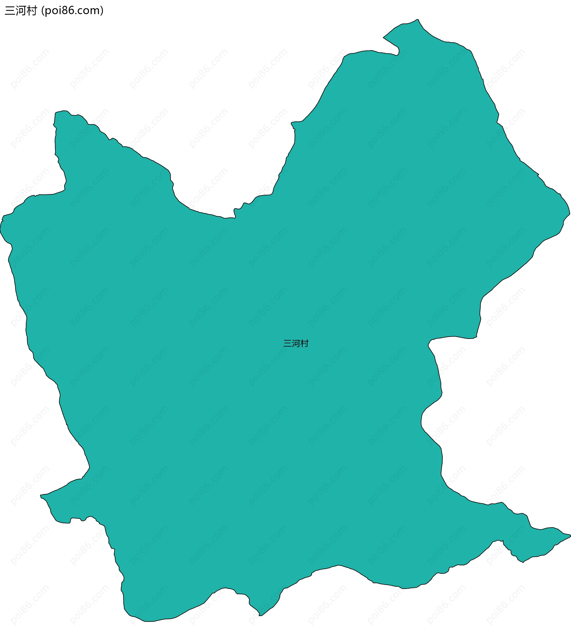 三河村边界地图