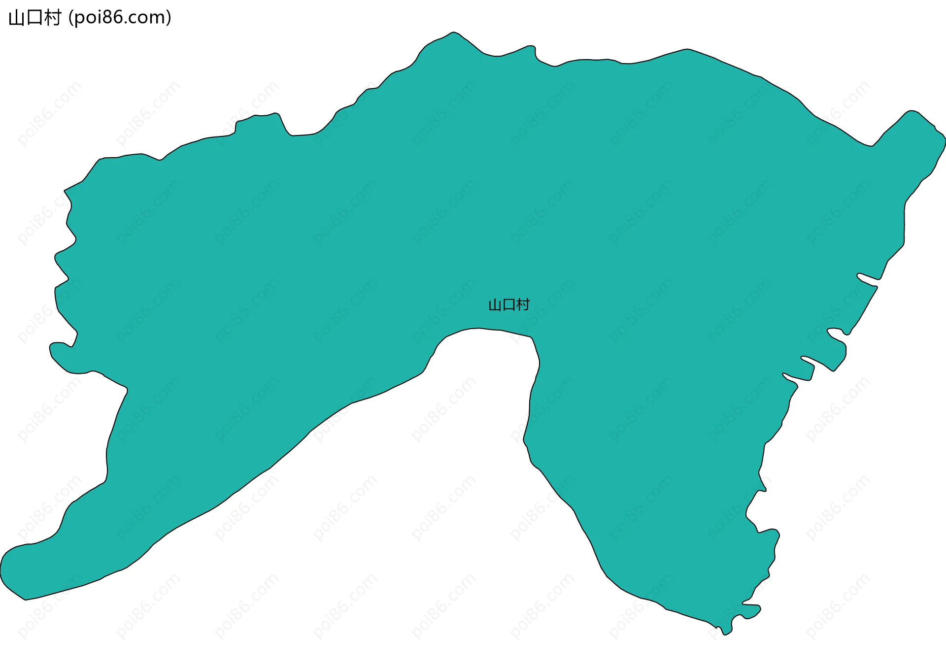 山口村边界地图