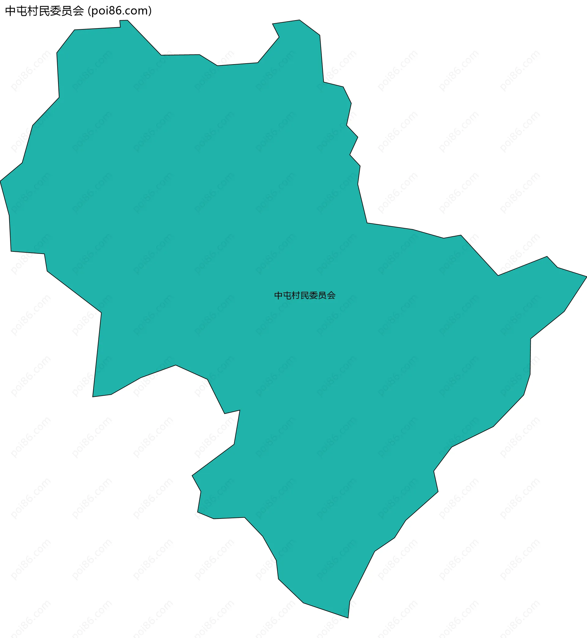 中屯村民委员会边界地图