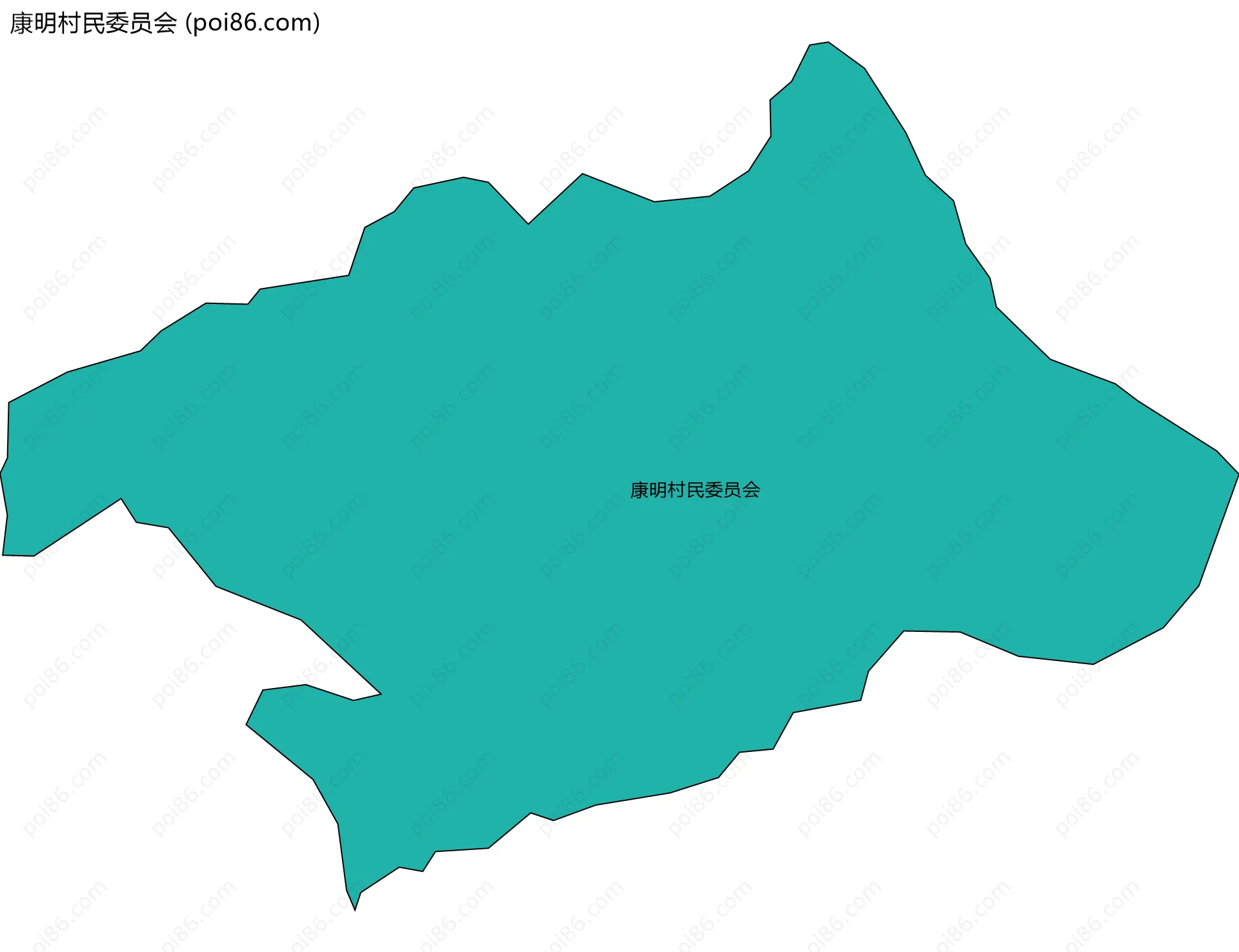 康明村民委员会边界地图